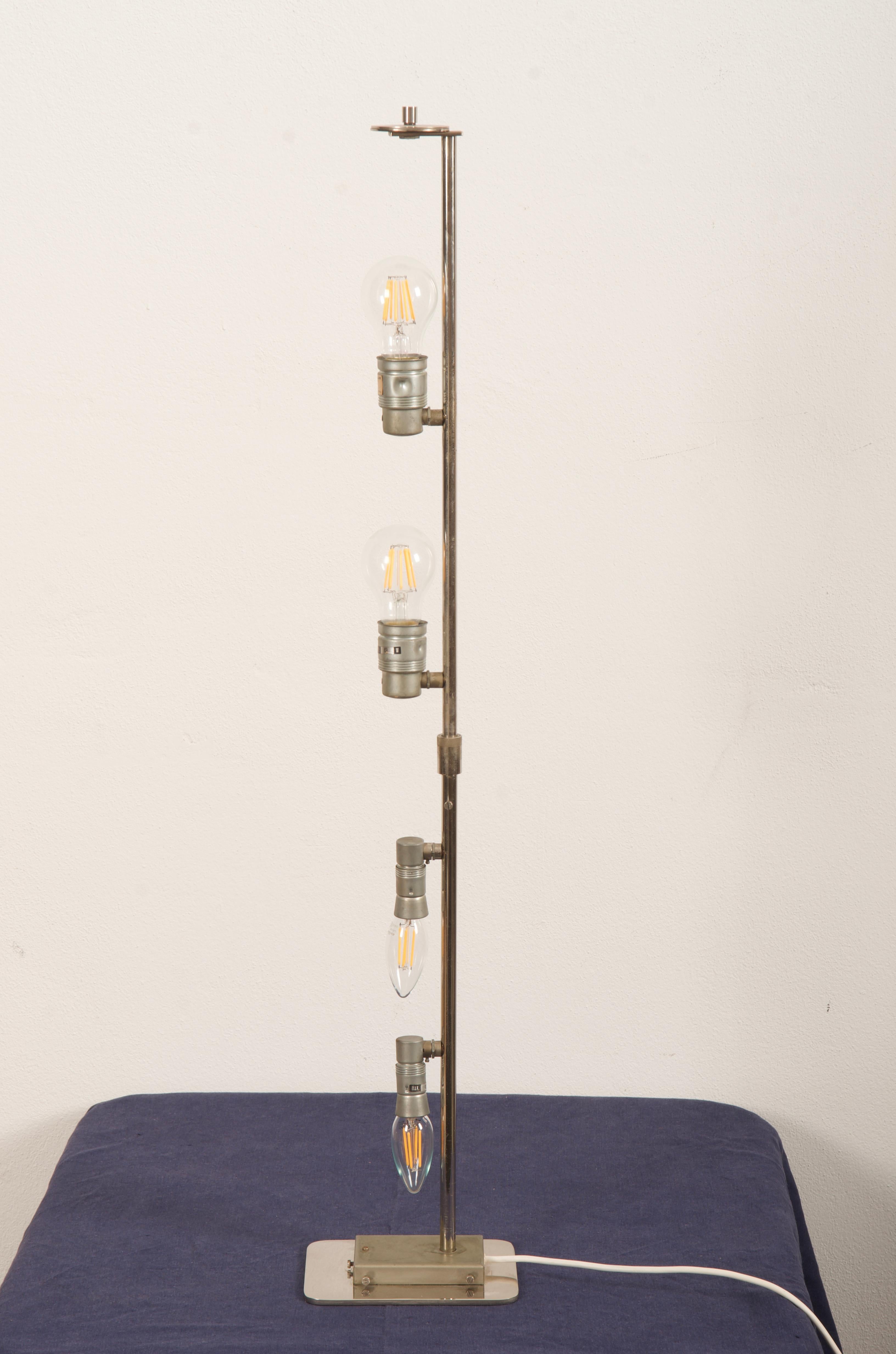 Mid-20th Century Table Lamp by Kalmar Frankenberg with an Illuminated Ice Glass Stand For Sale