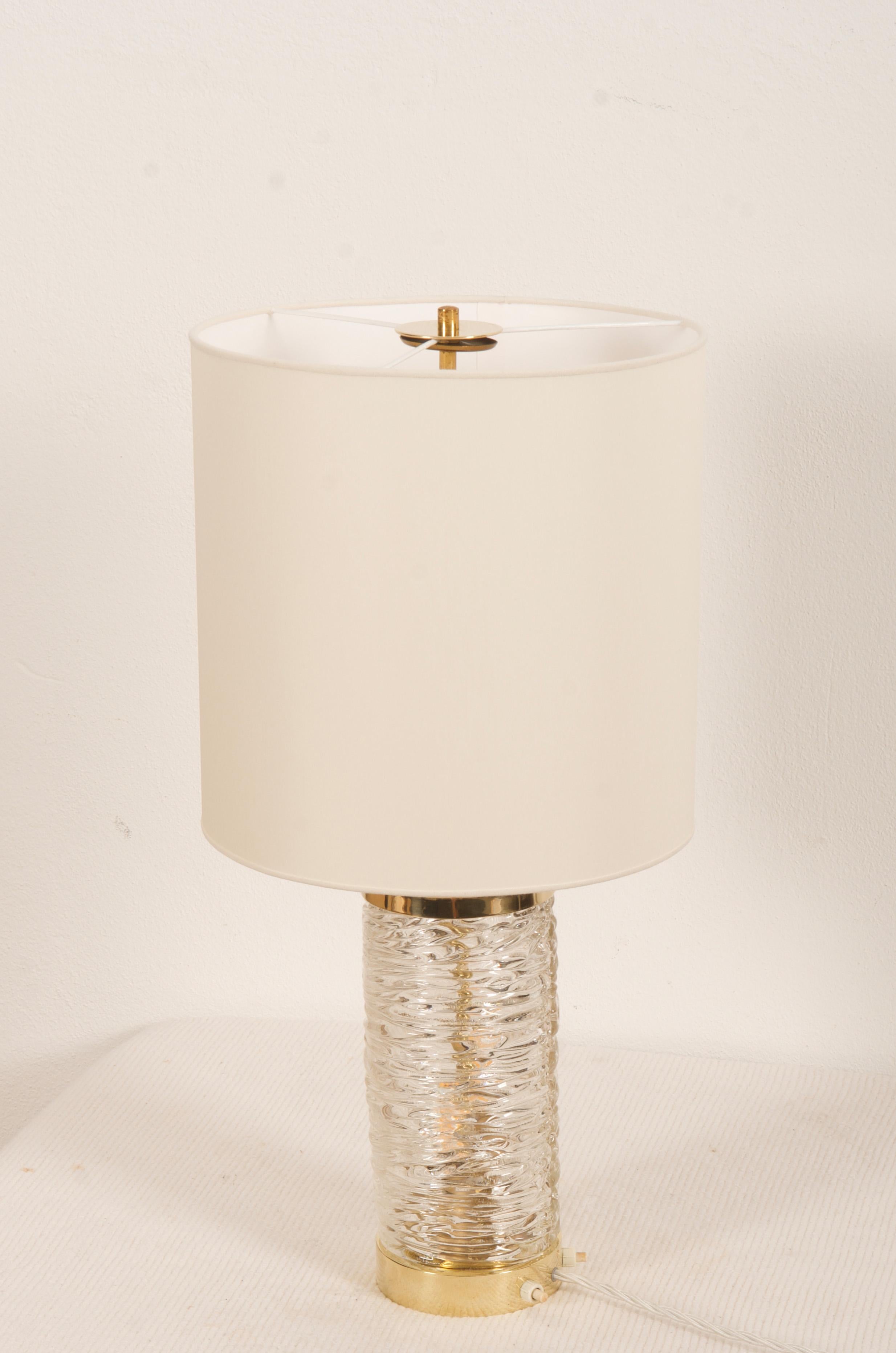 Table Lamp by Kalmar Vienna with Illuminated Ice Glass Stand For Sale 4