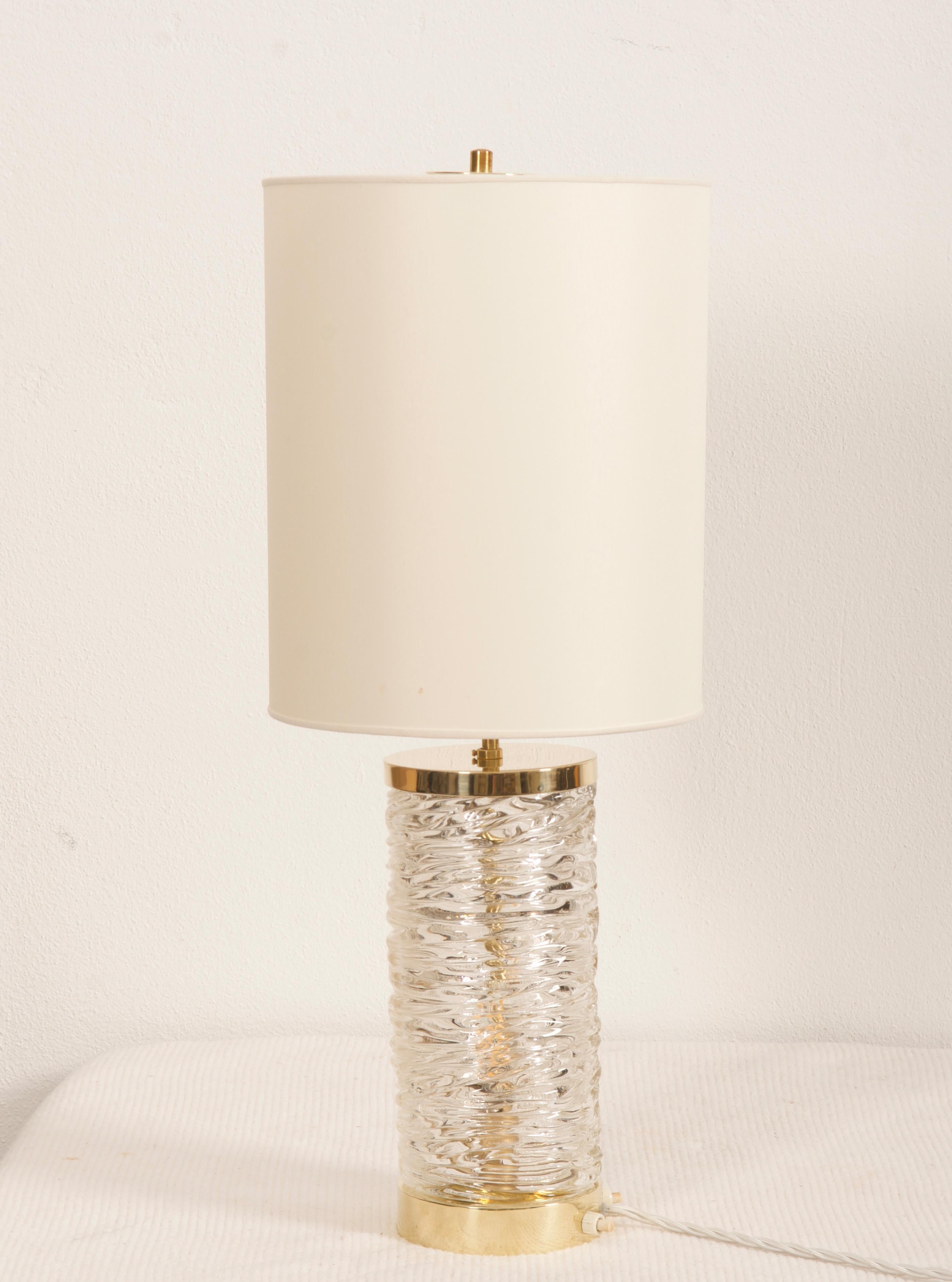 Table Lamp by Kalmar Vienna with Illuminated Ice Glass Stand For Sale 5