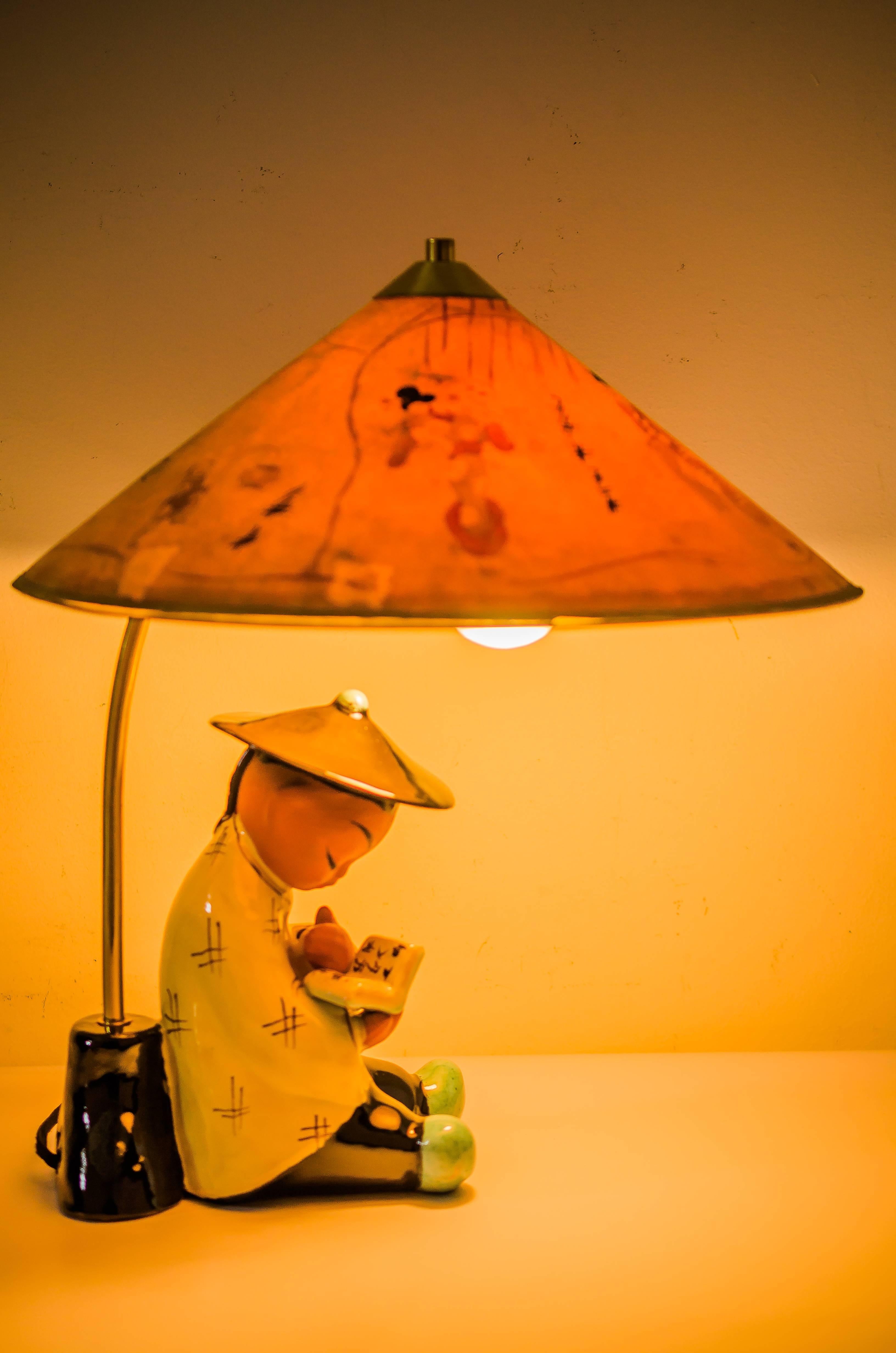 Brass Table Lamp by Karli Bauer, circa 1950s For Sale