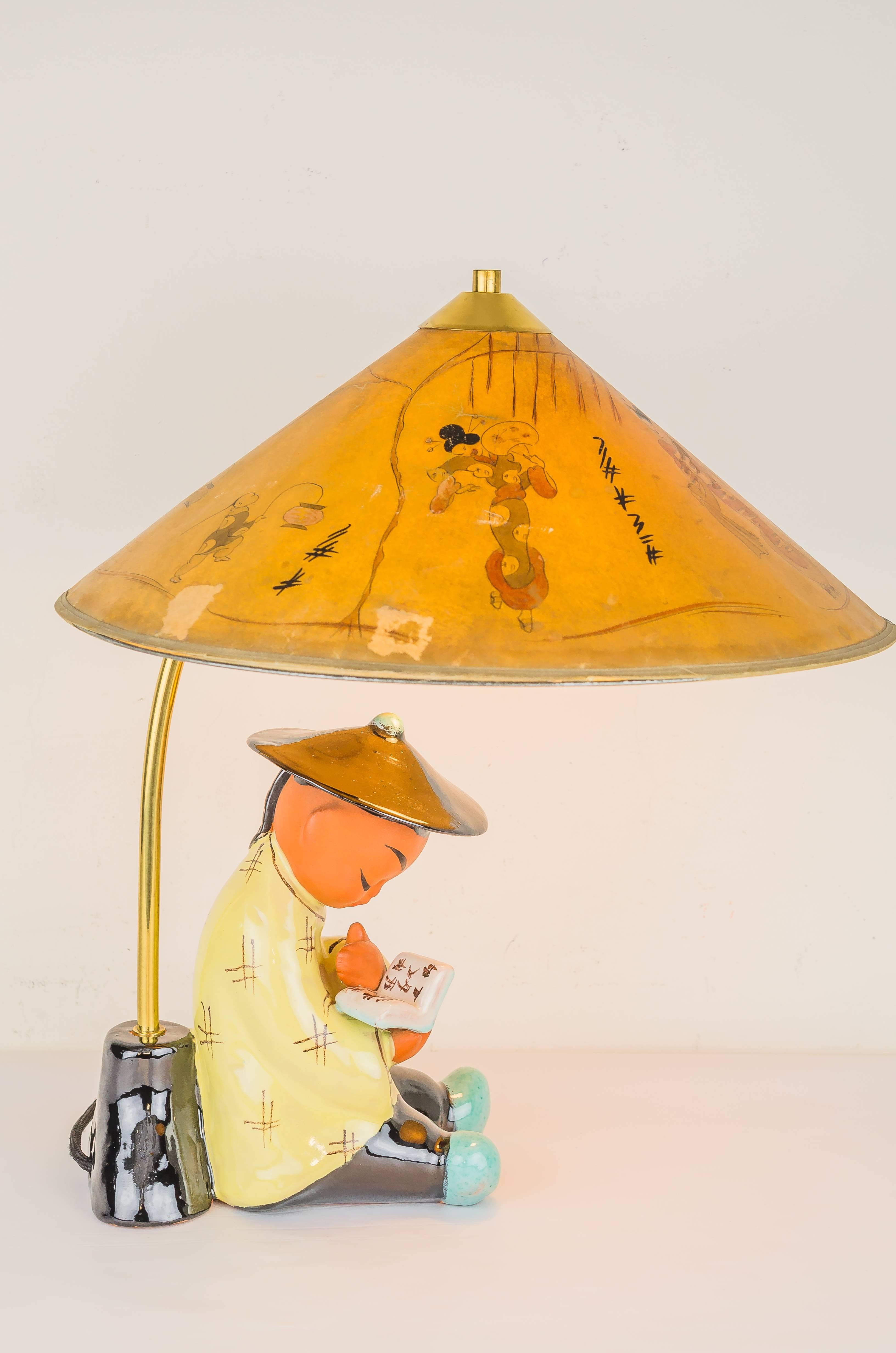 Brass Table Lamp by Karli Bauer, circa 1950s For Sale