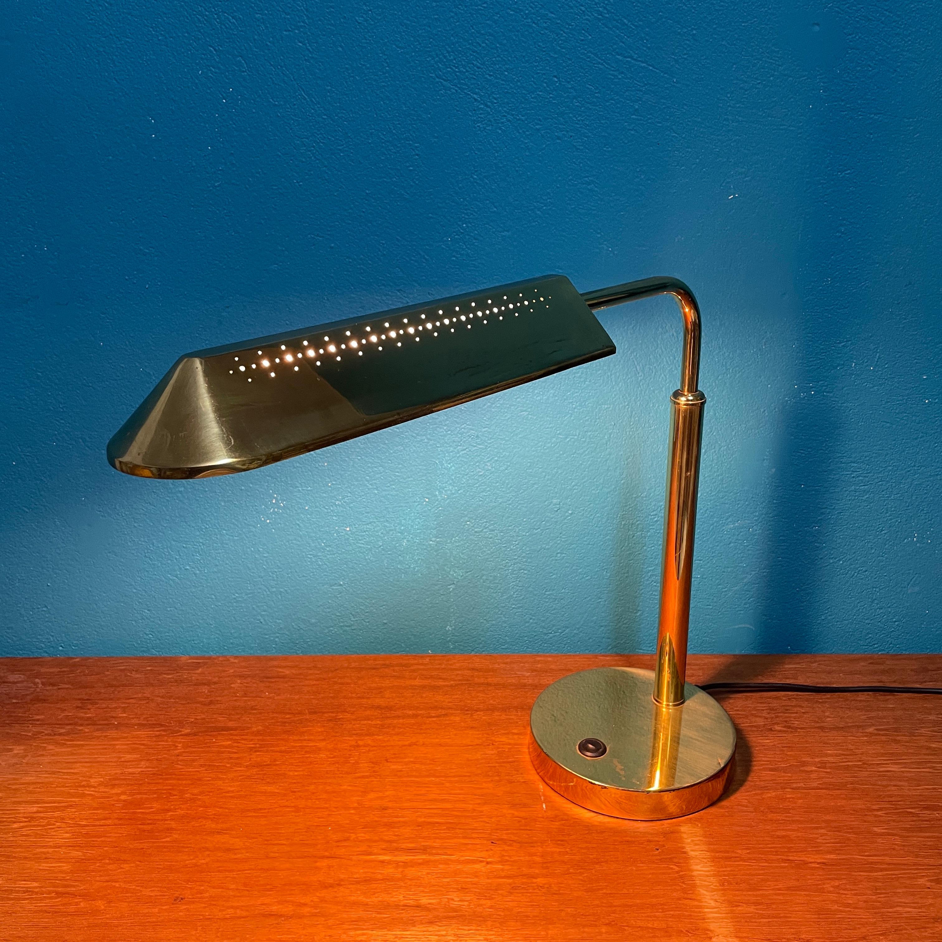 Late 20th Century Table Lamp By KT-Valaistus Finland - Brass  For Sale
