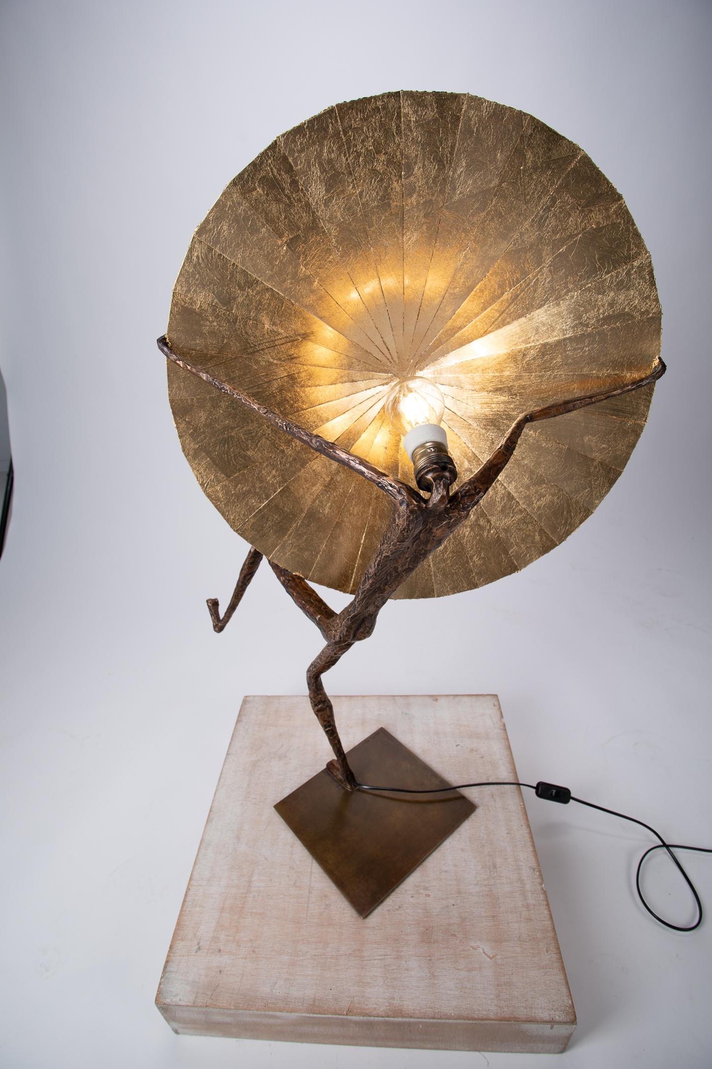 Contemporary Table Lamp by L'Artiste Fantôme in Bronze