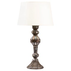 Table Lamp by Line Vautrin France, Talosel with Incrusted Mirrors Grey, Purple