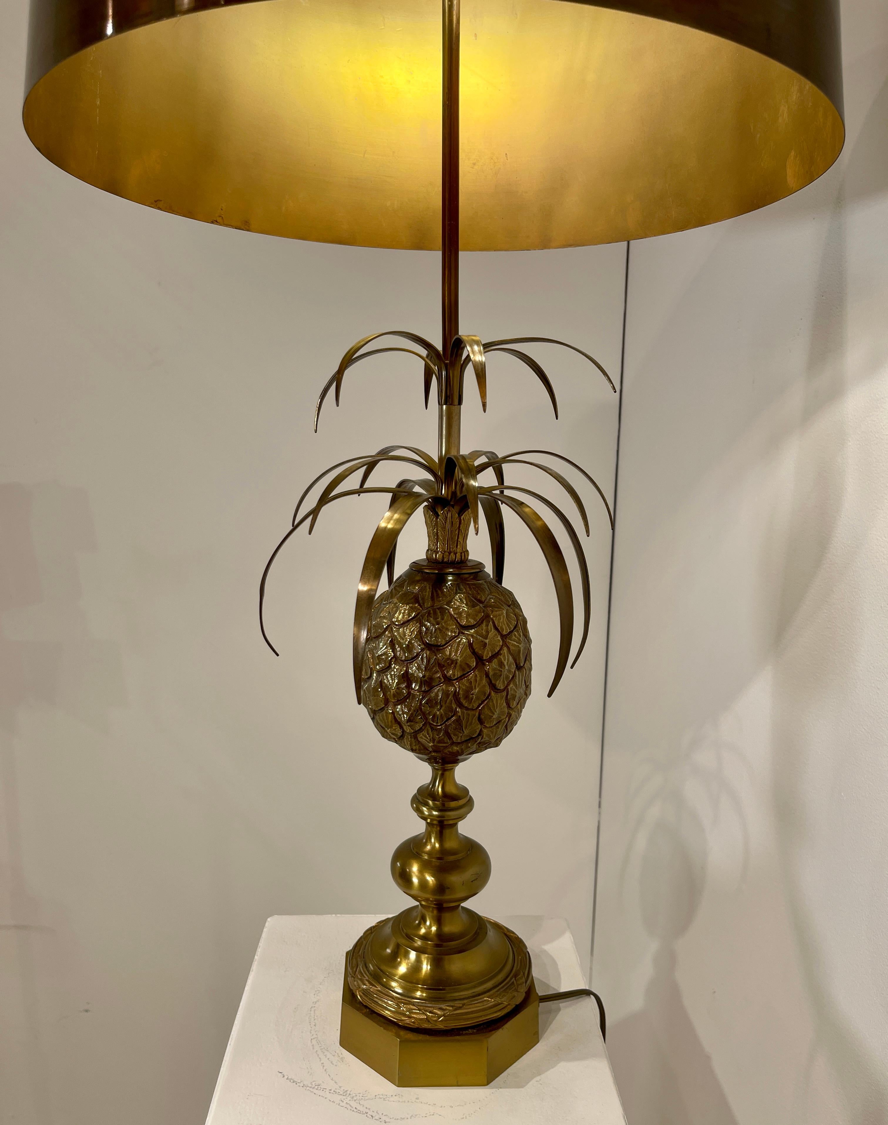 Metal Table Lamp by Maison Charles et Fils model Pineapple For Sale