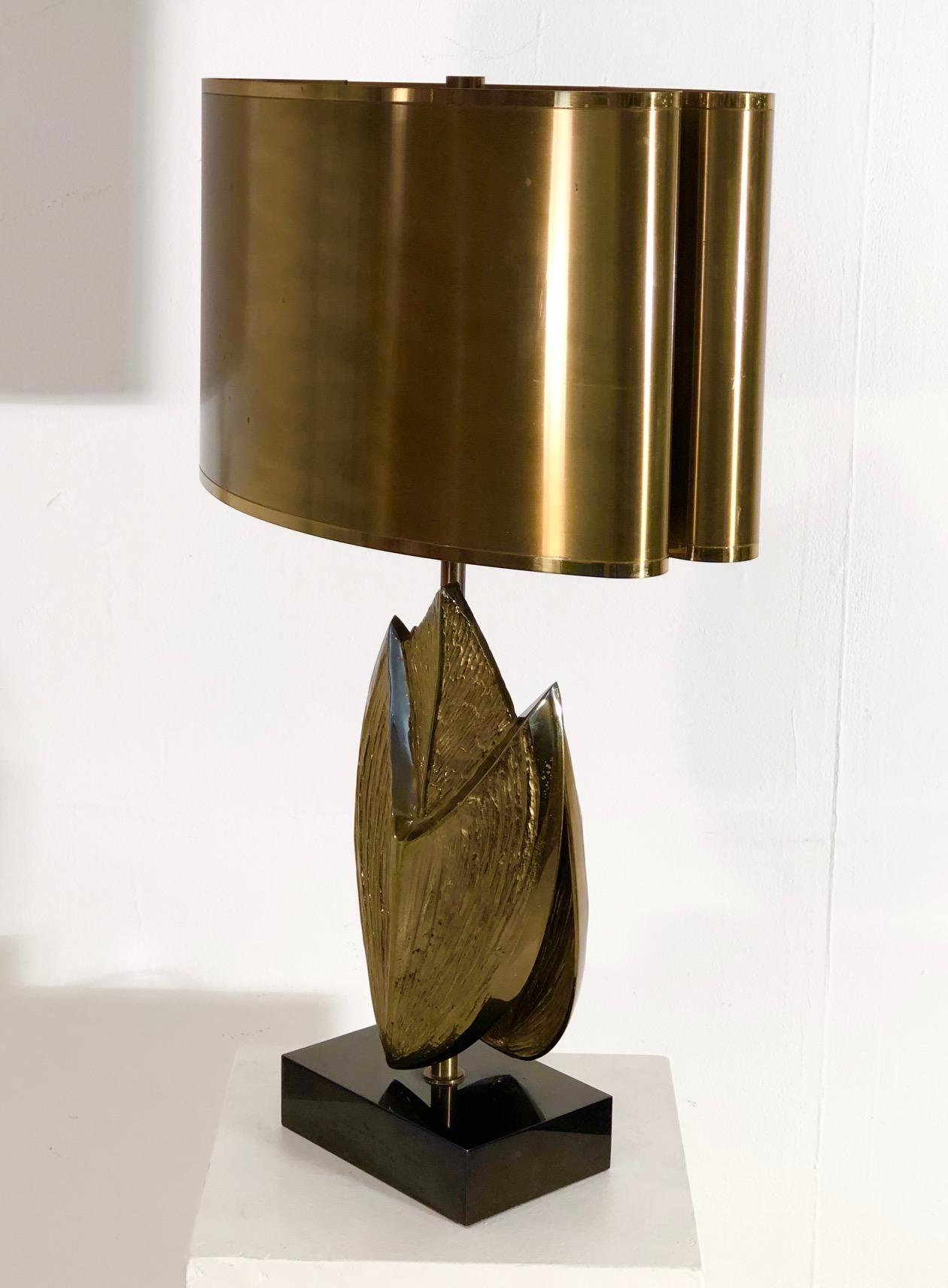 Table lamp by Maison Charles, original conditions, one of side of the shade is dirty (see picture) stamped on the base.