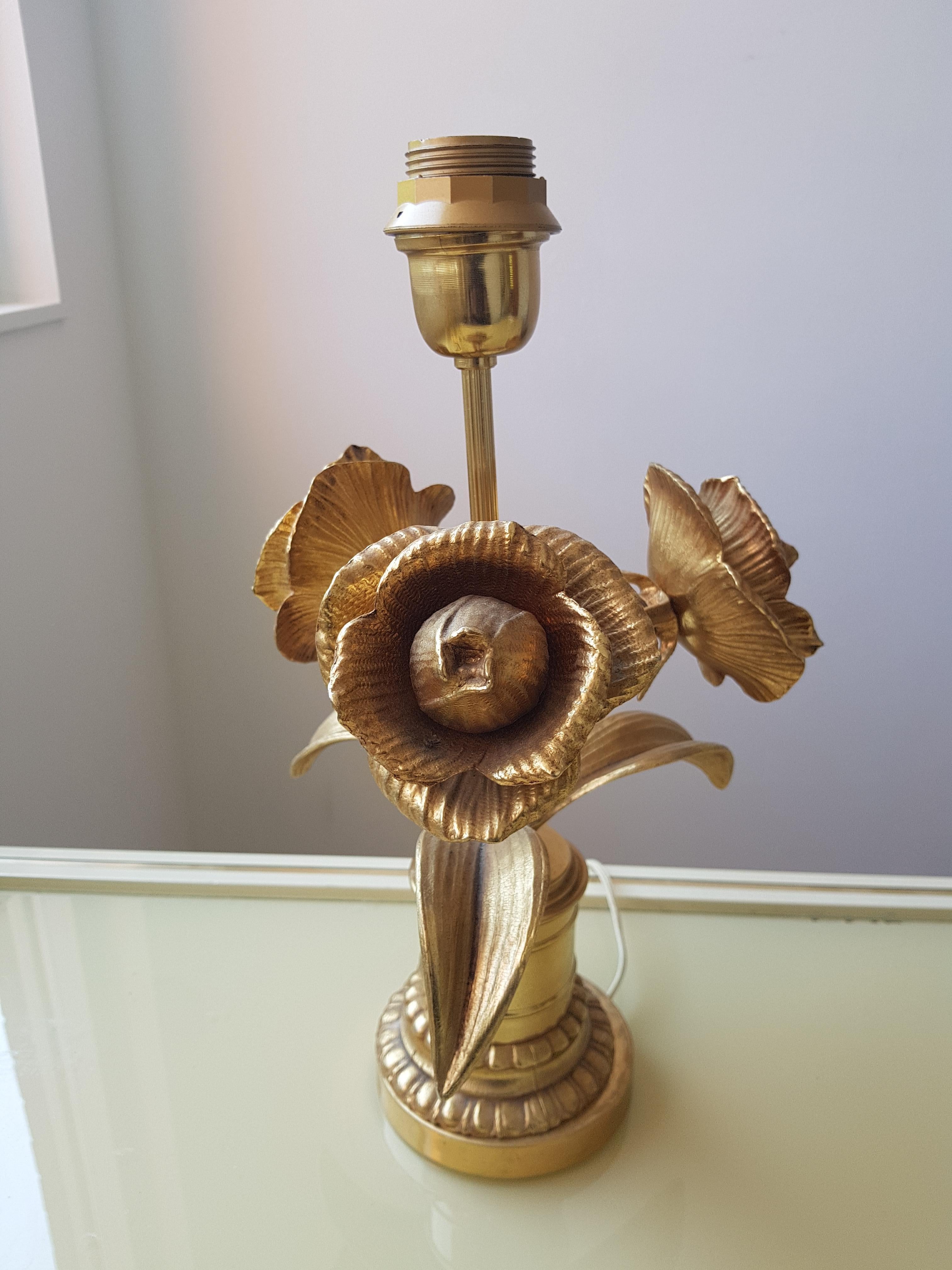 Vintage Hollywood Regency Brass Table Lamp , 1970s In Good Condition For Sale In Diemen, NL