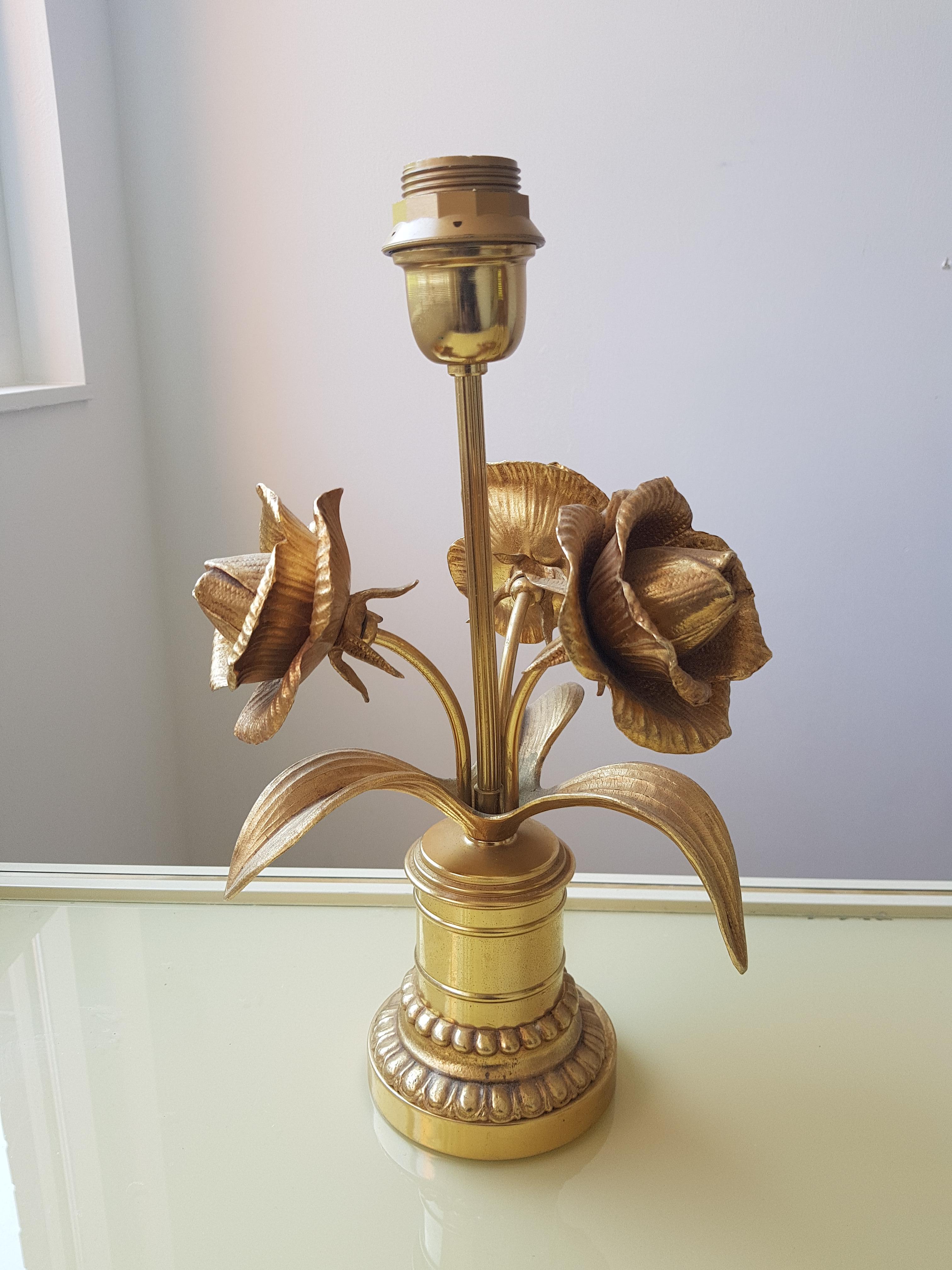 Vintage Hollywood Regency Brass Table Lamp , 1970s For Sale 1