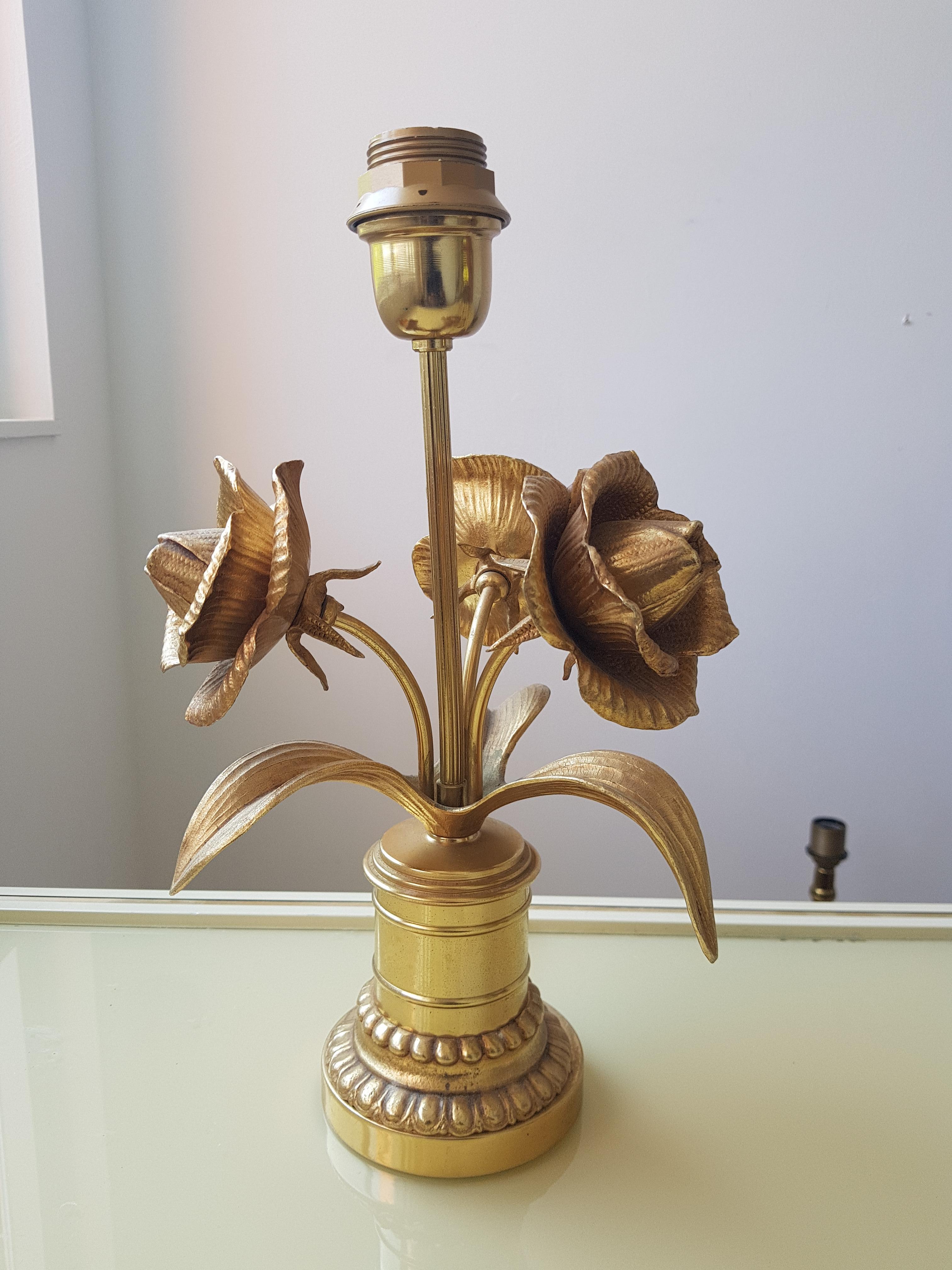 Vintage Hollywood Regency Brass Table Lamp , 1970s For Sale 2