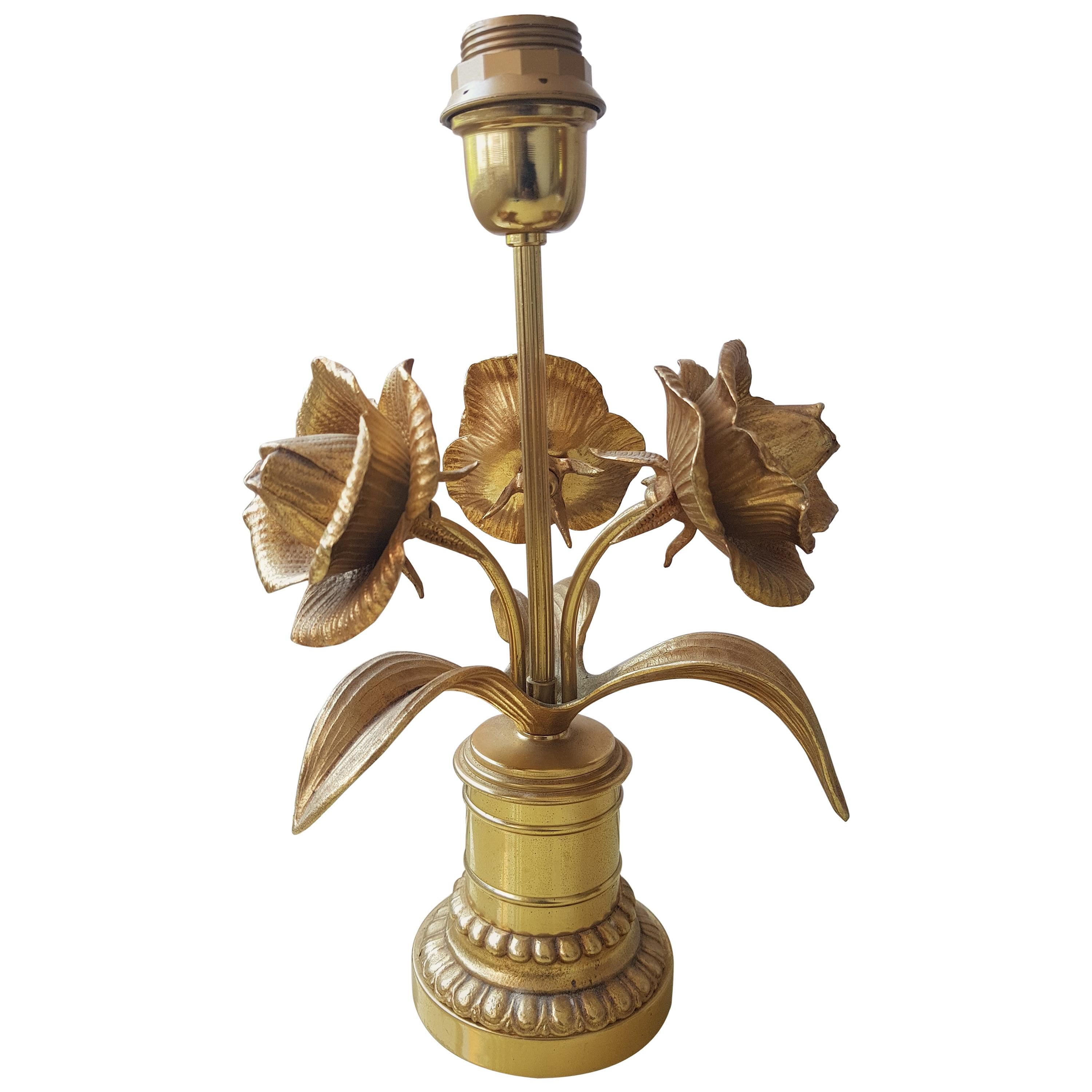 Vintage Hollywood Regency Brass Table Lamp , 1970s For Sale