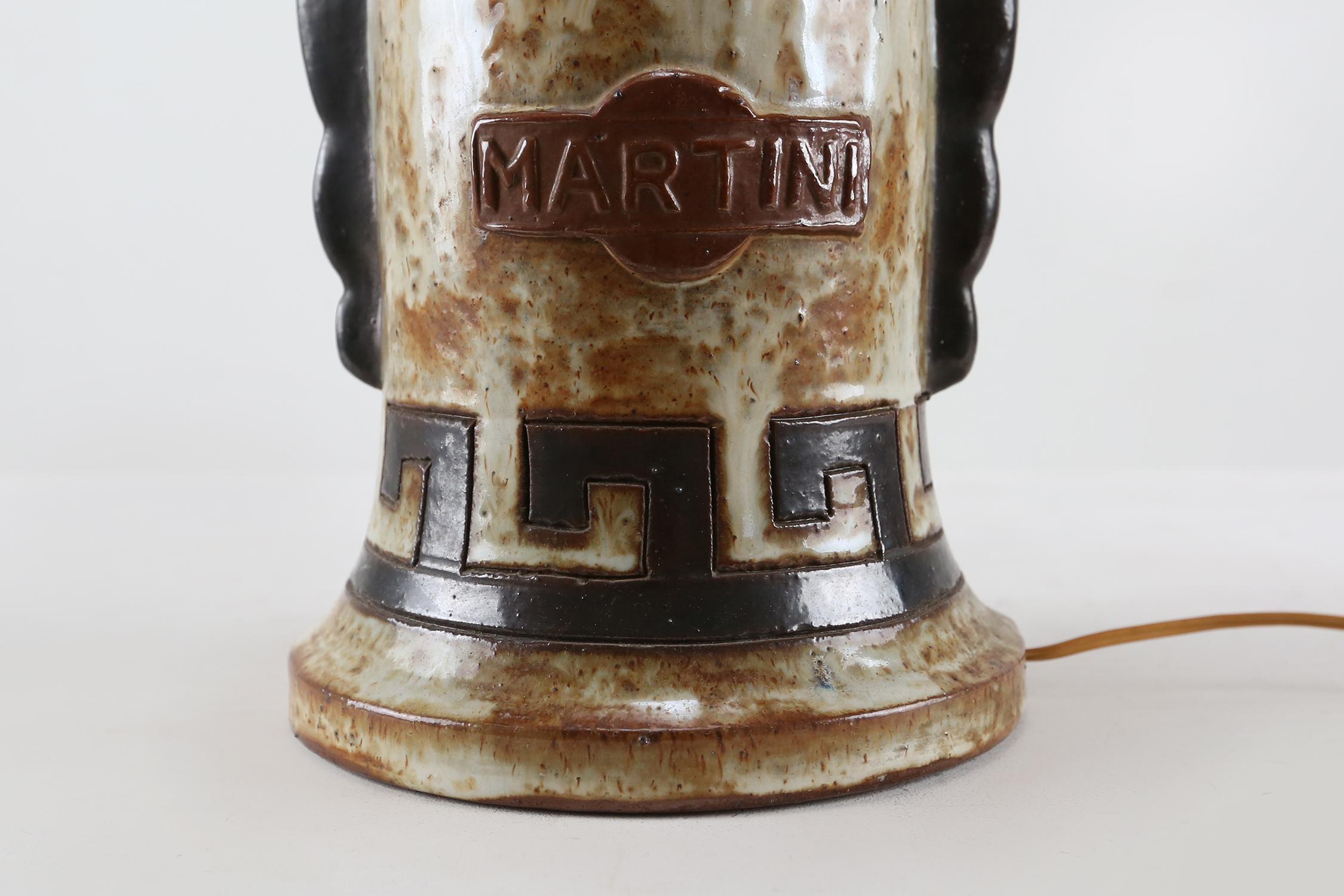 Ceramic Table Lamp by Martini 1950's For Sale