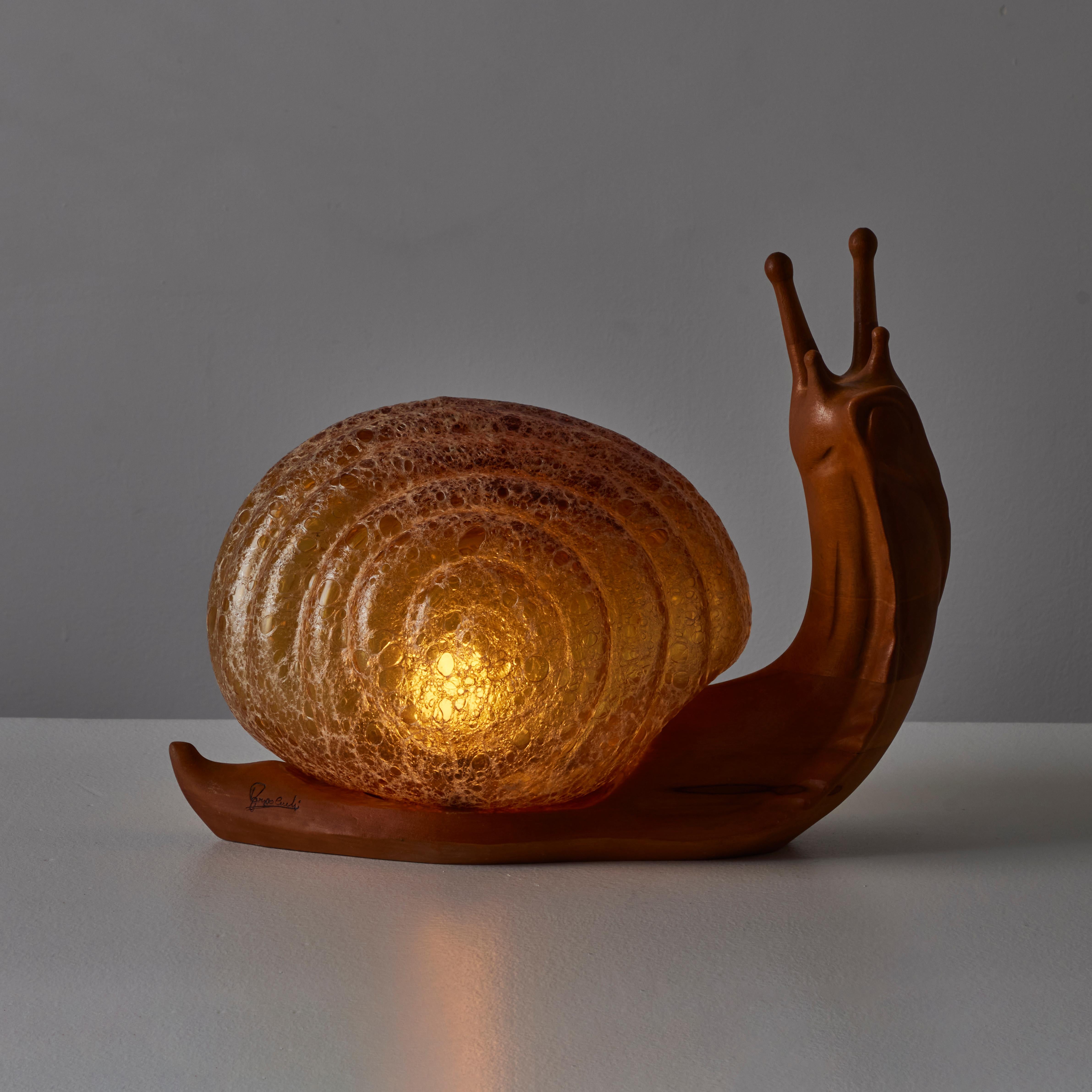 Mid-Century Modern Lampe de table escargot de Marzio Cecchi pour Dimensione Fuoco en vente