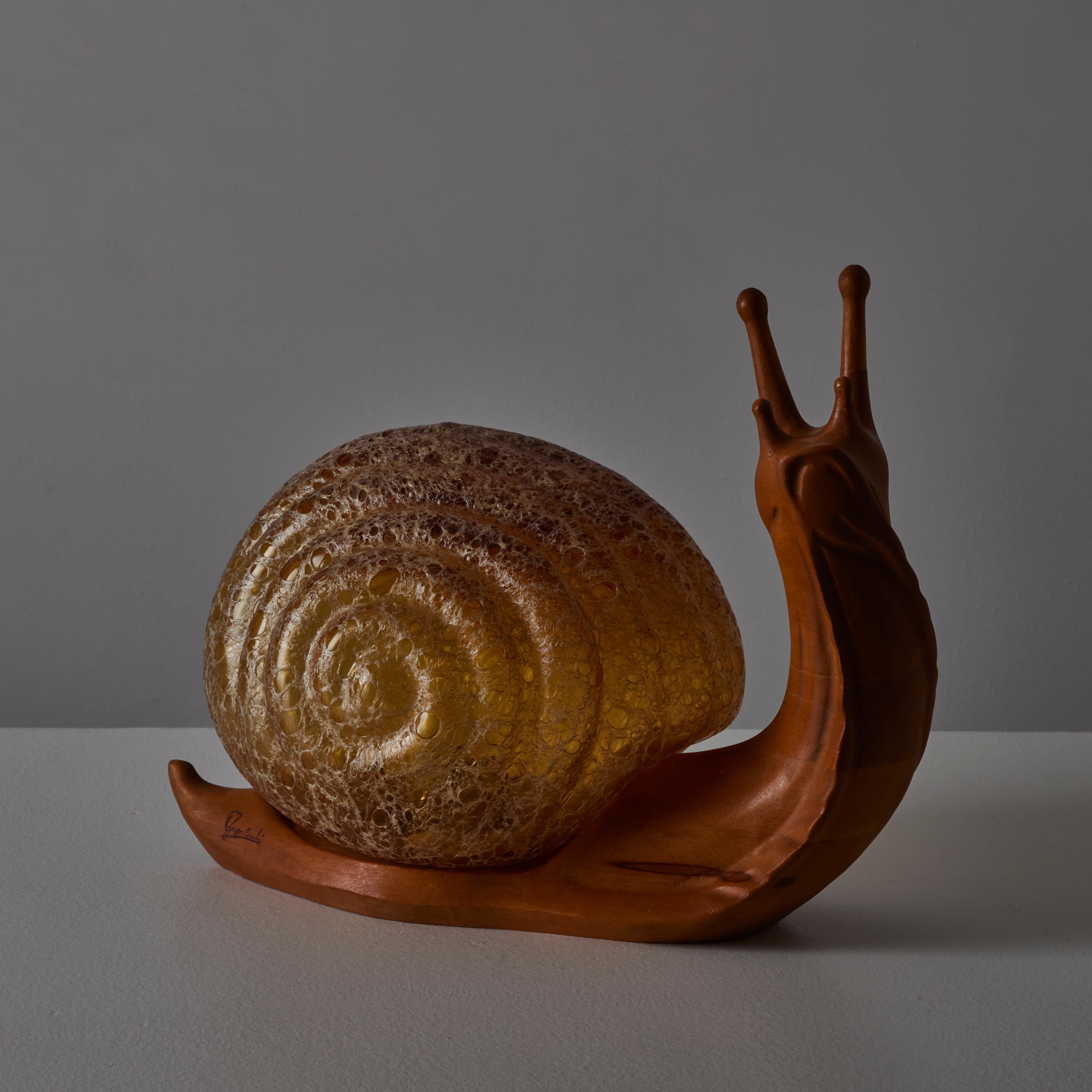 Glass Snail Table Lamp by Marzio Cecchi for Dimensione Fuoco For Sale