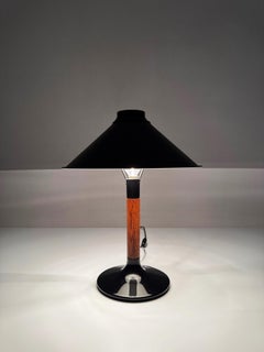 Table Lamp by Metalarte, 1980s Spain — Modernist Metal & Wood Design