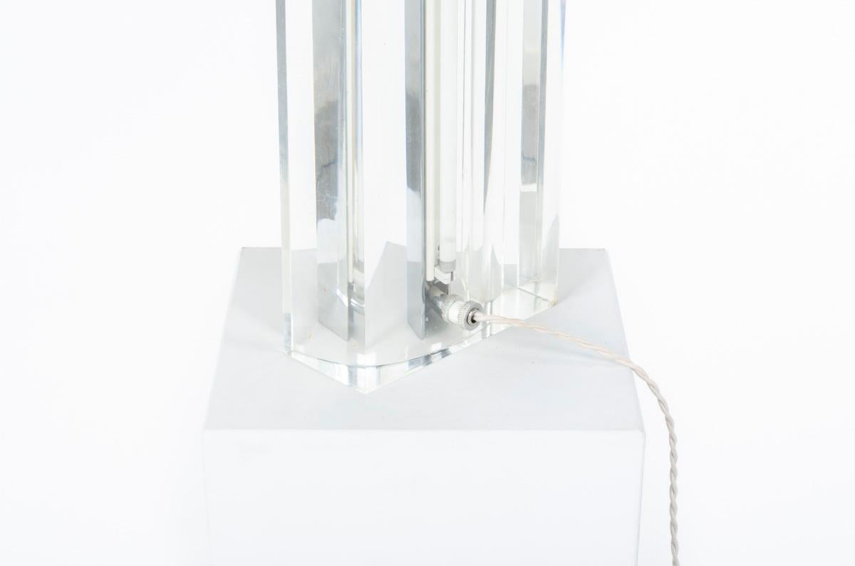 Plexiglass Table lamp by Michel Dumas, 1970 For Sale