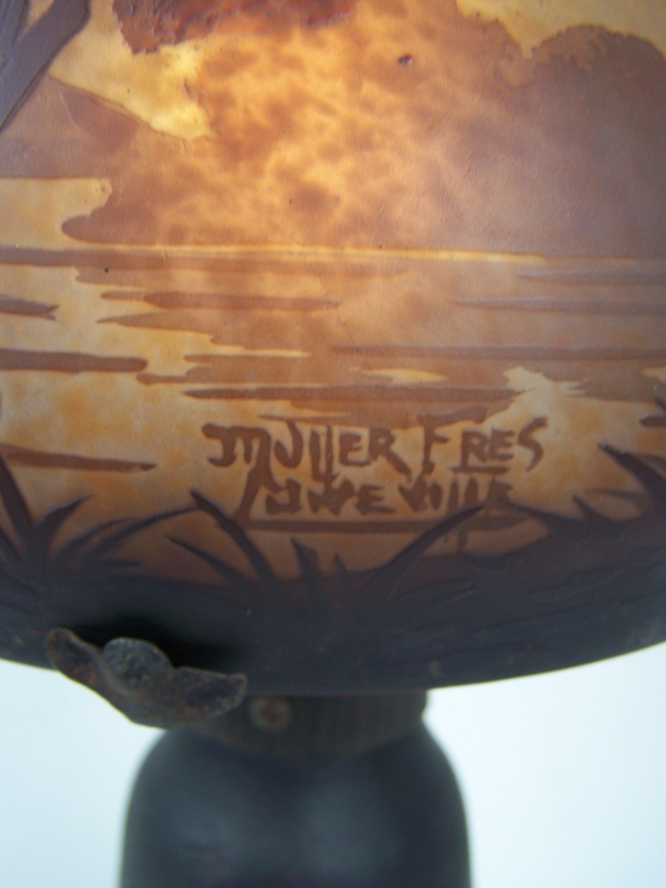 Table Lamp by Muller Frères from Lunéville For Sale 5