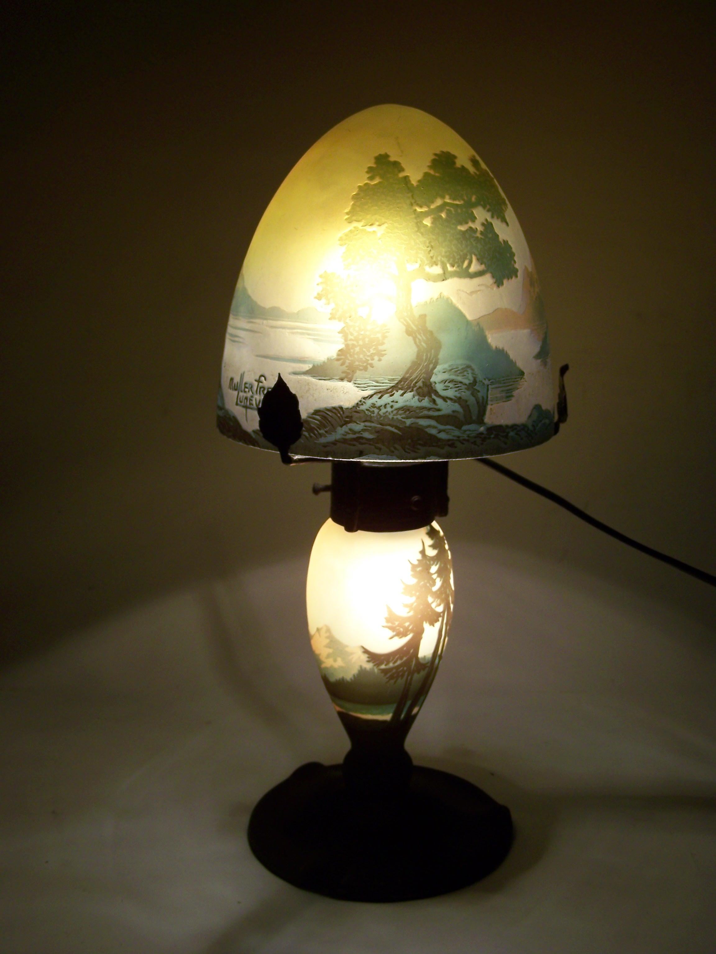 Table Lamp by Muller Frères from Lunéville For Sale 6