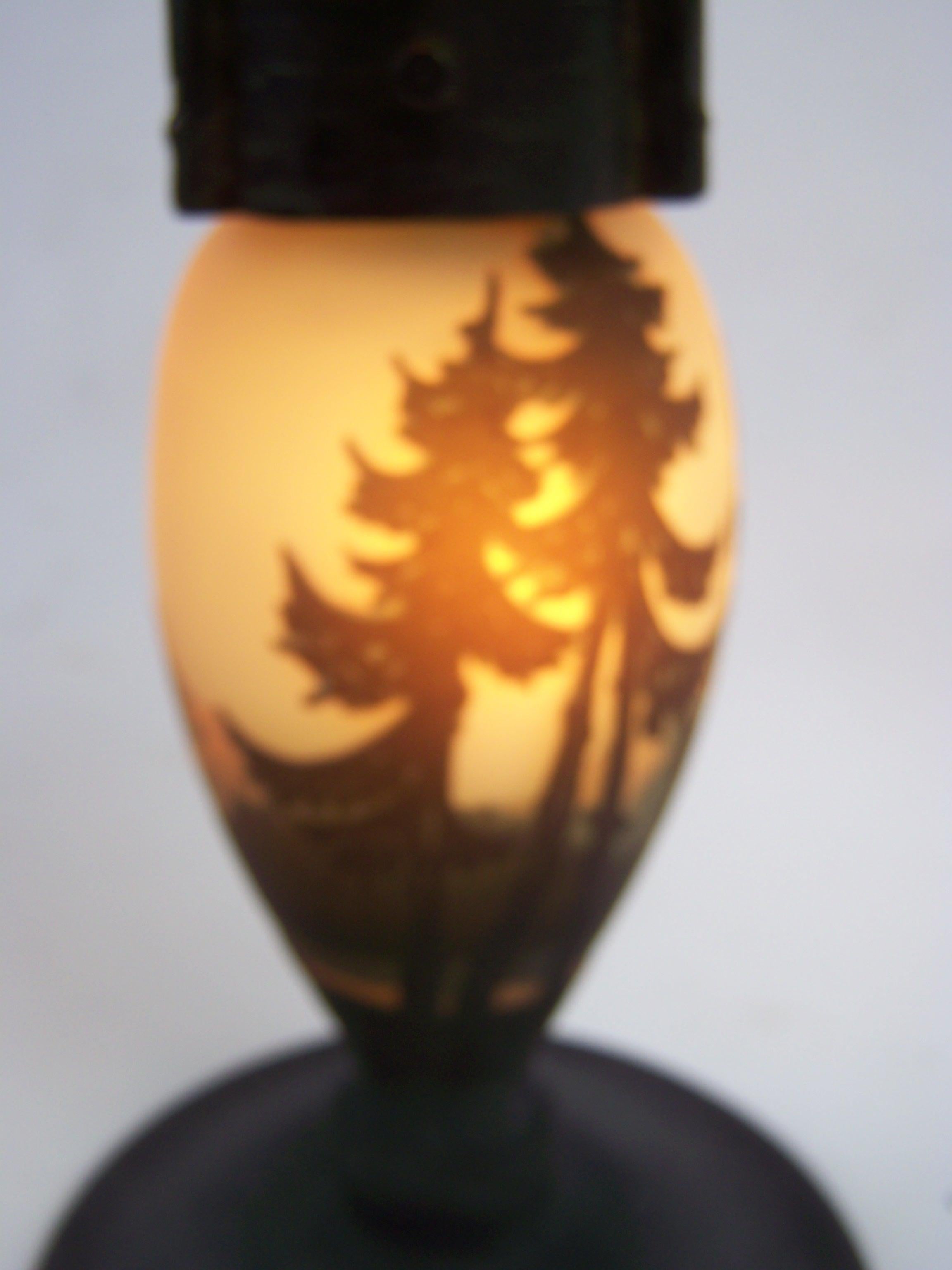 Art Deco Table Lamp by Muller Frères from Lunéville For Sale