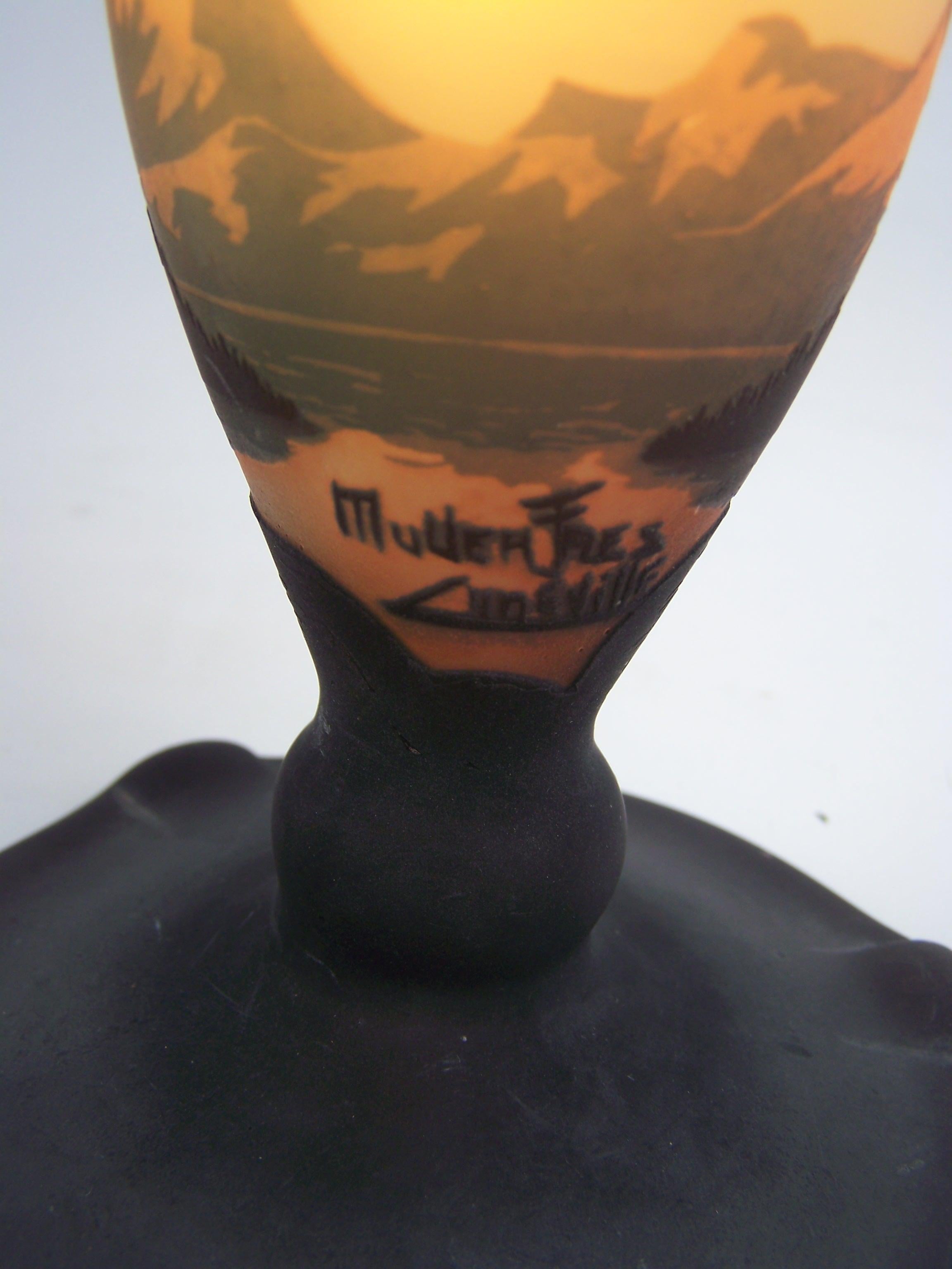 Table Lamp by Muller Frères from Lunéville In Excellent Condition For Sale In Zonhoven, BE