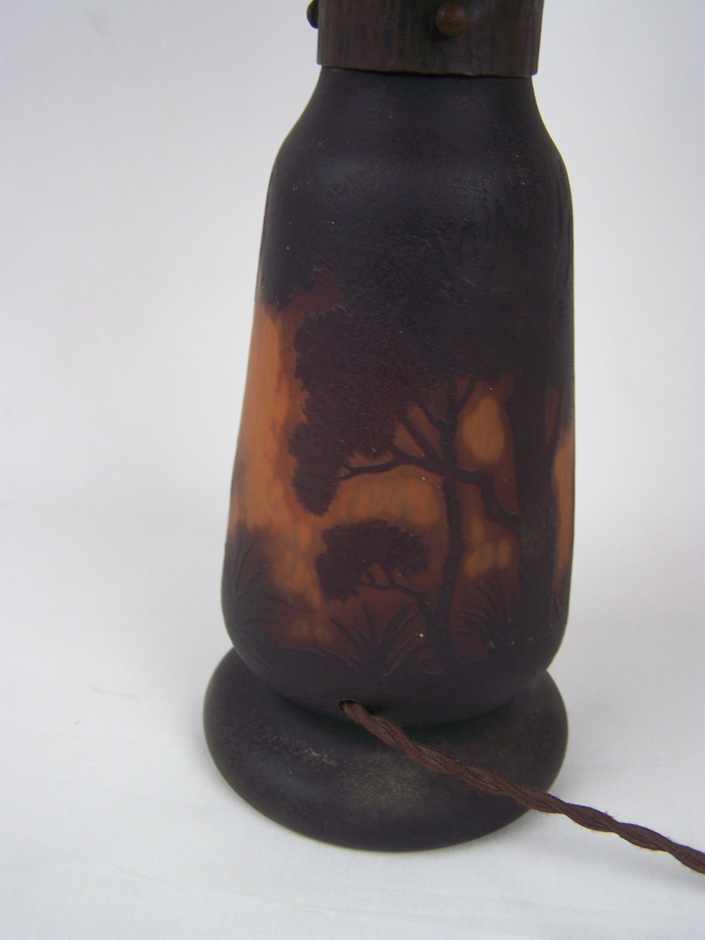 Steel Table Lamp by Muller Frères from Lunéville For Sale