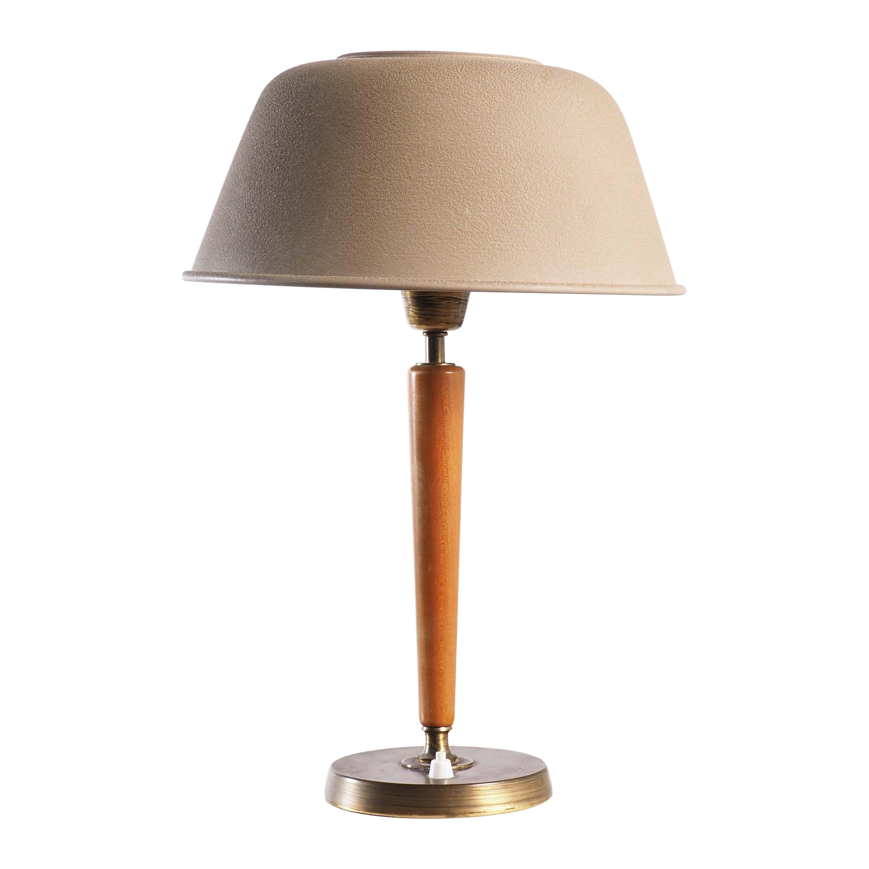 Table Lamp in elm and lacquered metal by Nordiska Kompaniet, Stockholm, Sweden