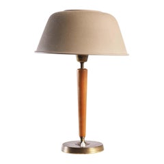 Table Lamp in elm and lacquered metal by Nordiska Kompaniet, Stockholm, Sweden