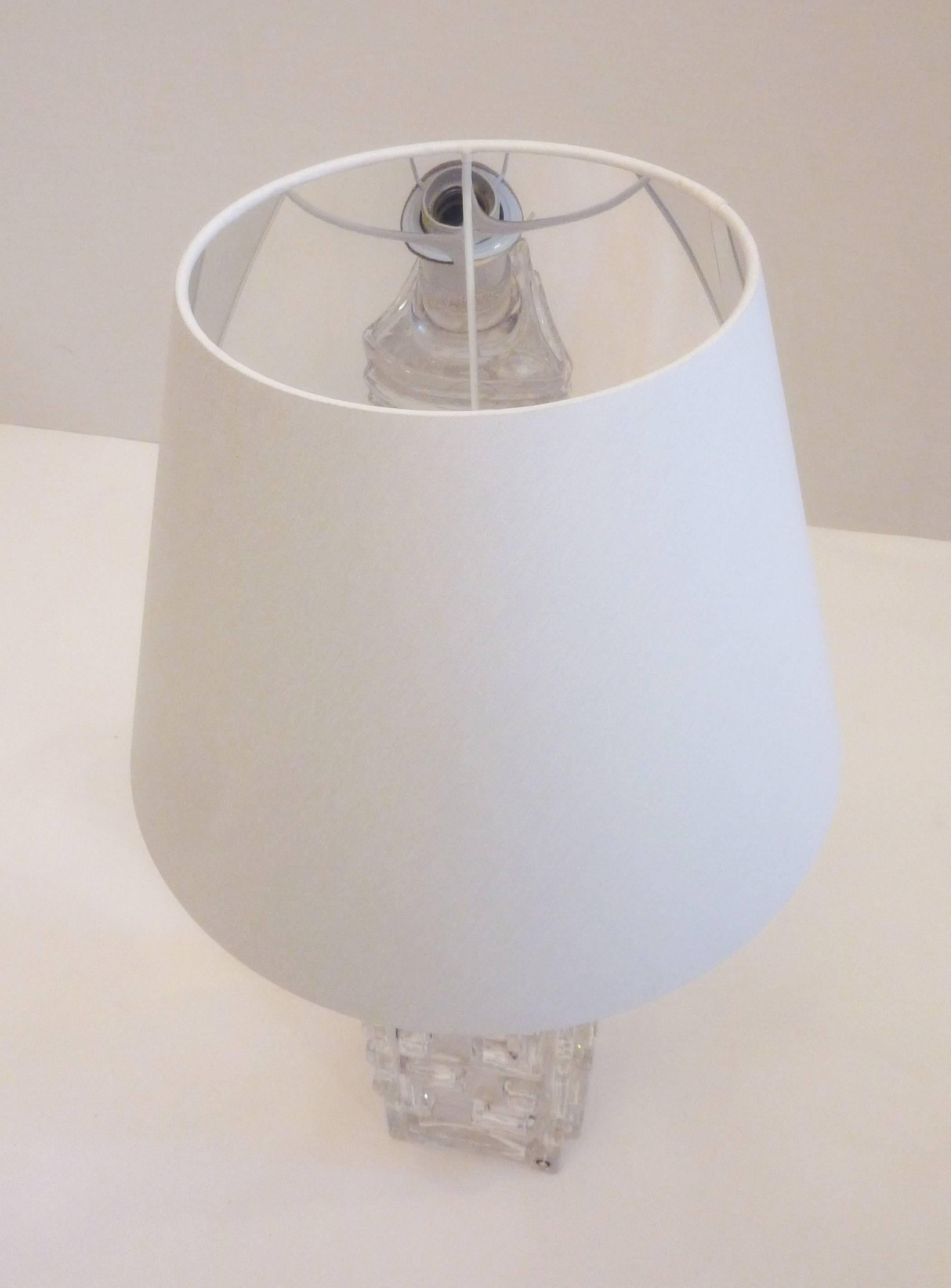 Swedish Table Lamp by Pukeberg Glass, Sweden, 1960 For Sale