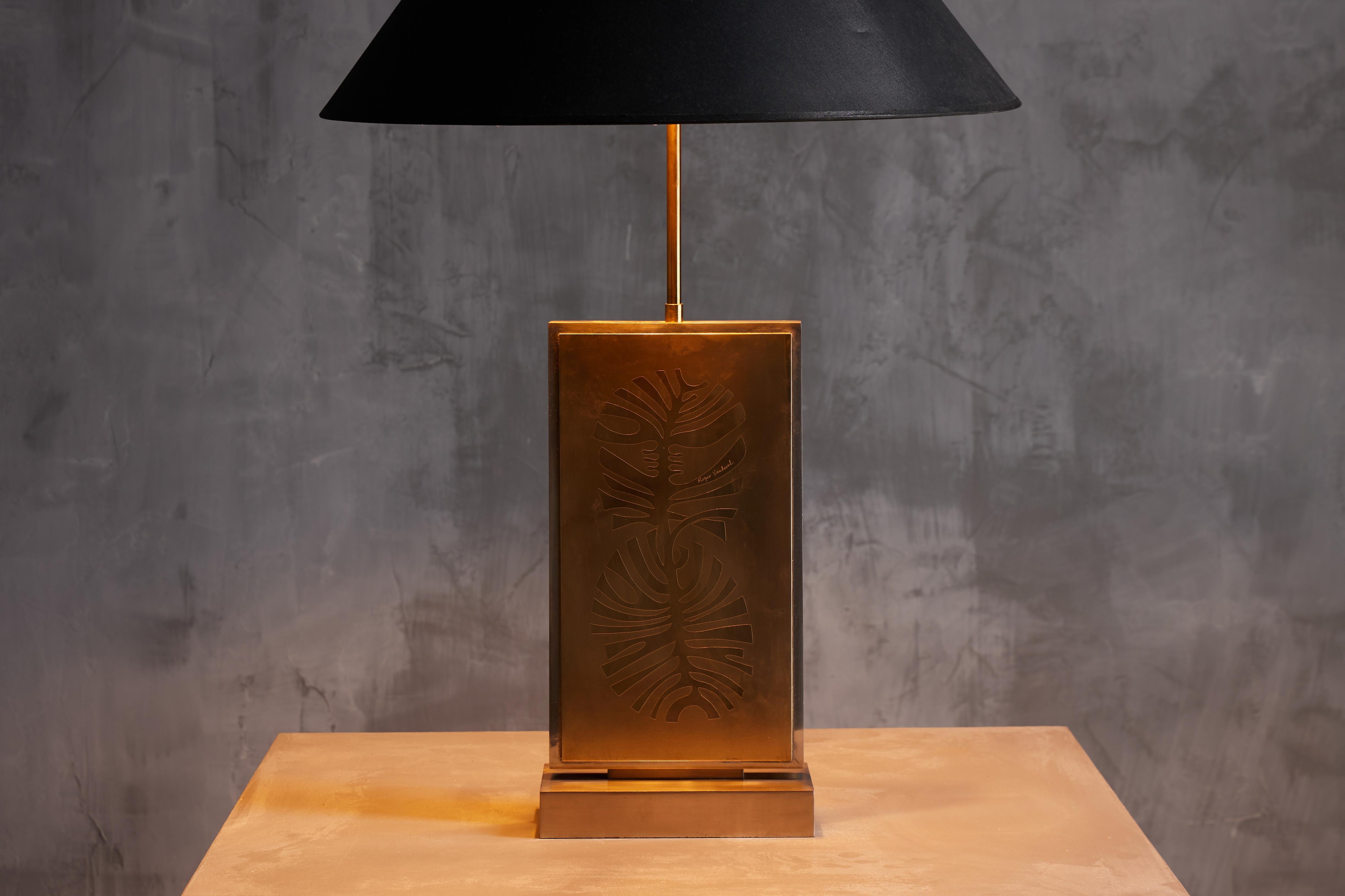 Brass Table Lamp by Roger Vanhevel, Belgium, 1970s For Sale