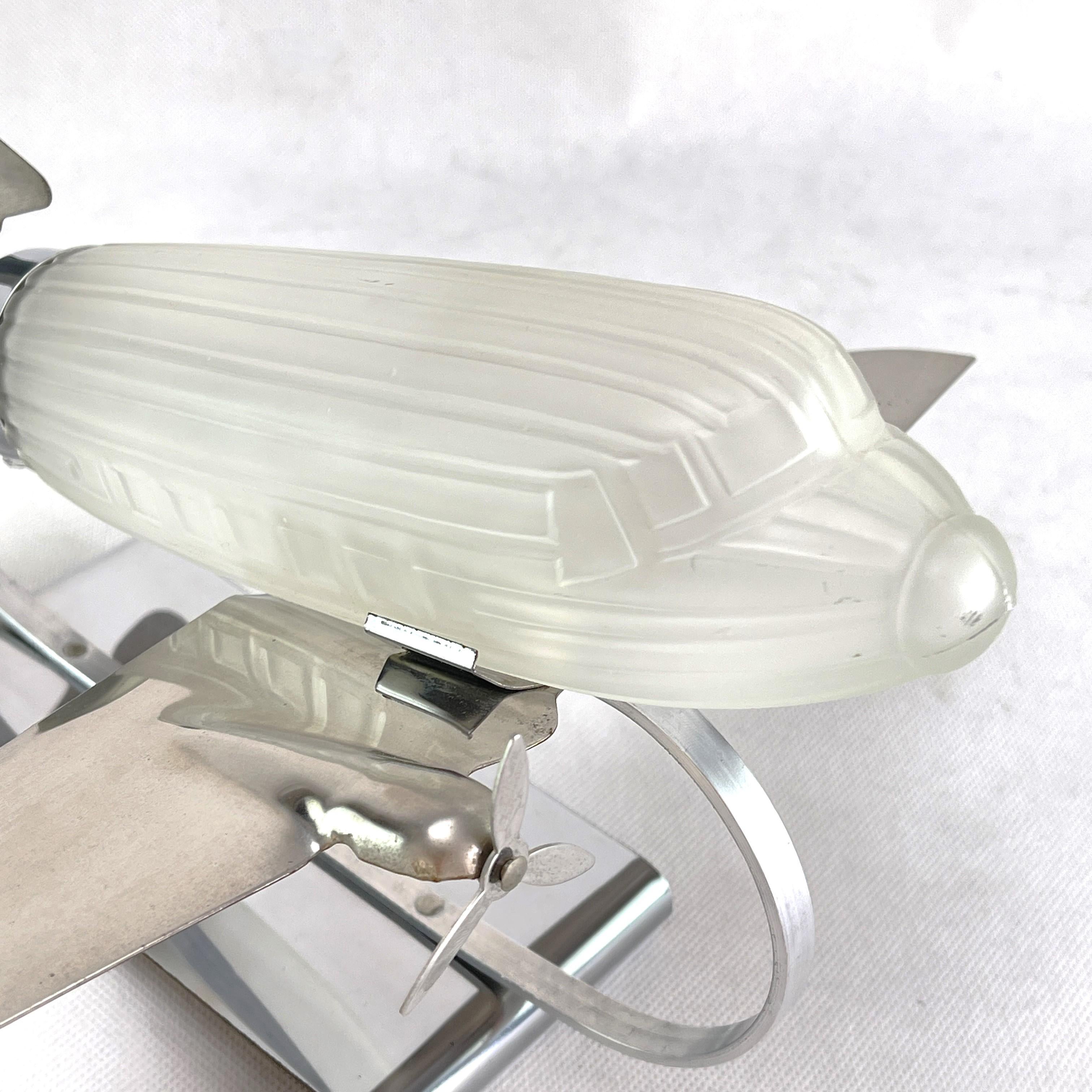 Art Deco Table Lamp by Sarsaparilla, Dakota DC-3 Airplane, 70s design