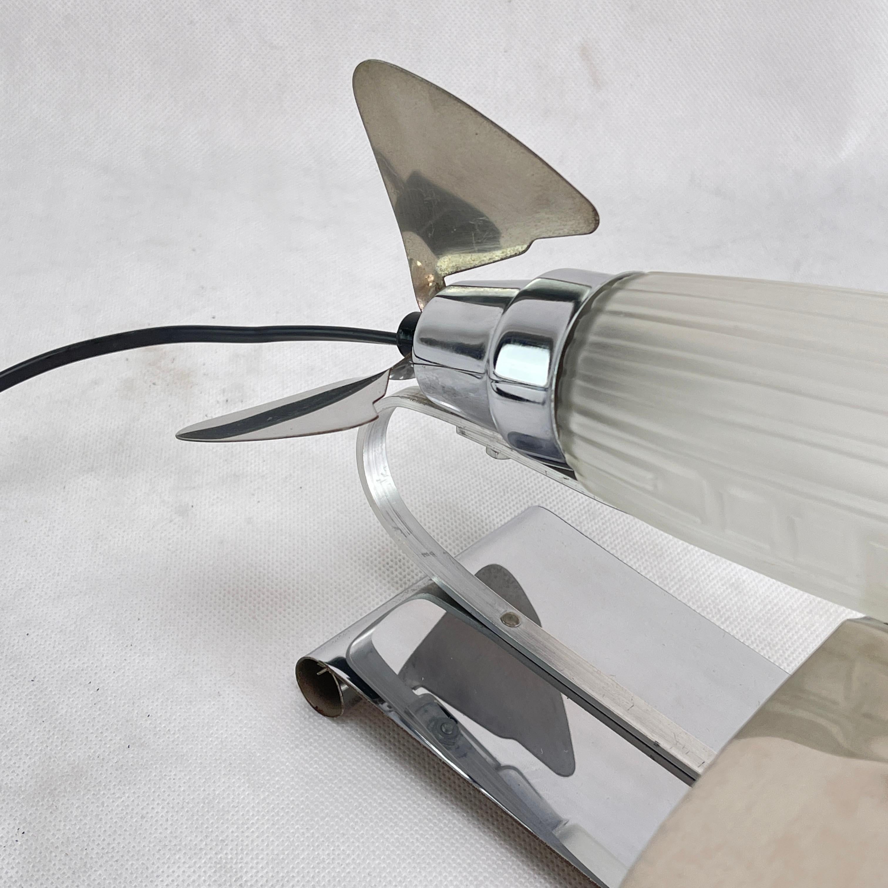 Metal Table Lamp by Sarsaparilla, Dakota DC-3 Airplane, 70s design