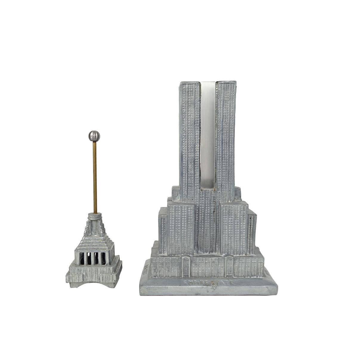 Metal Table Lamp by Sarsaparilla Deco Designs Model of Empire State Building For Sale