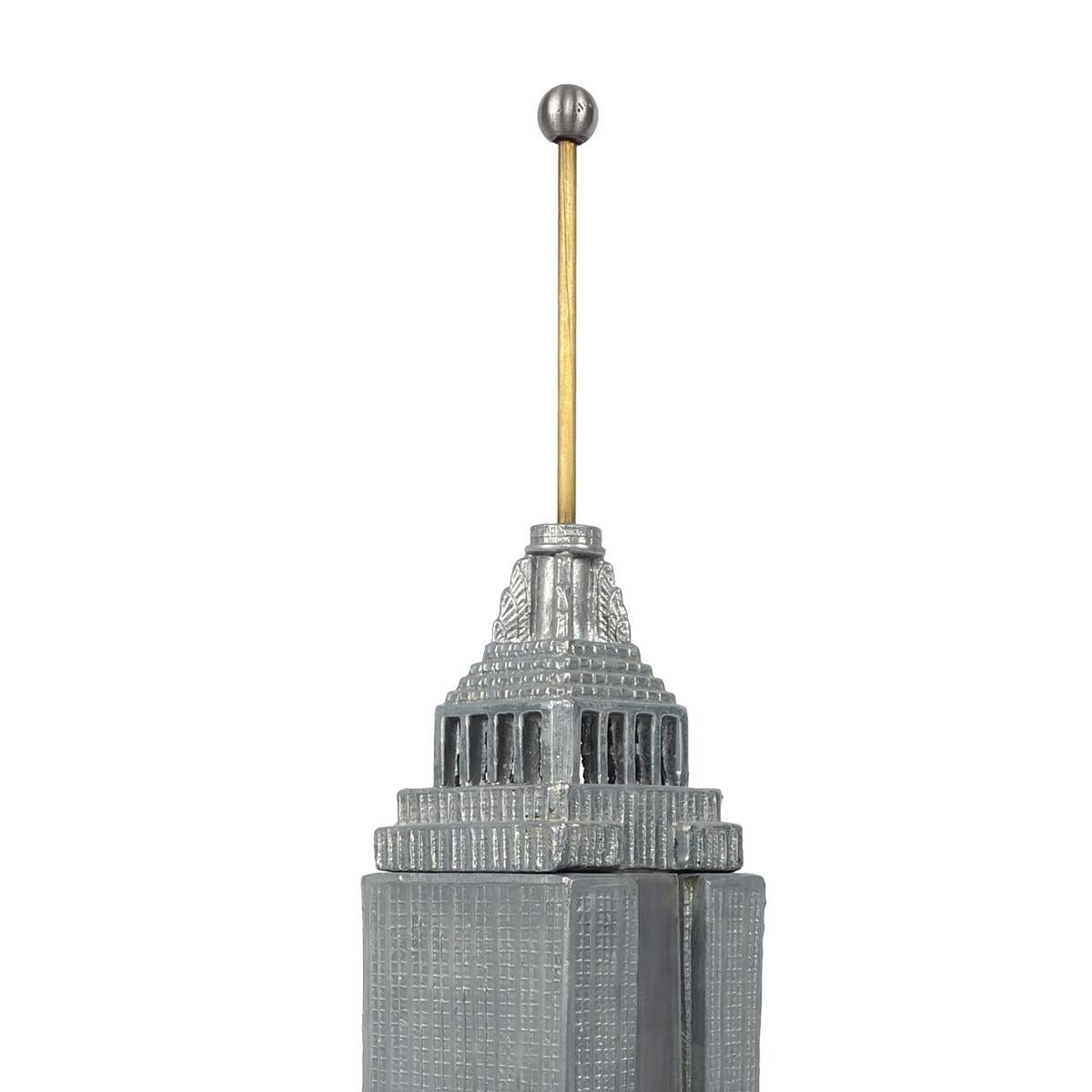 Table Lamp by Sarsaparilla Deco Designs Model of Empire State Building For Sale 2