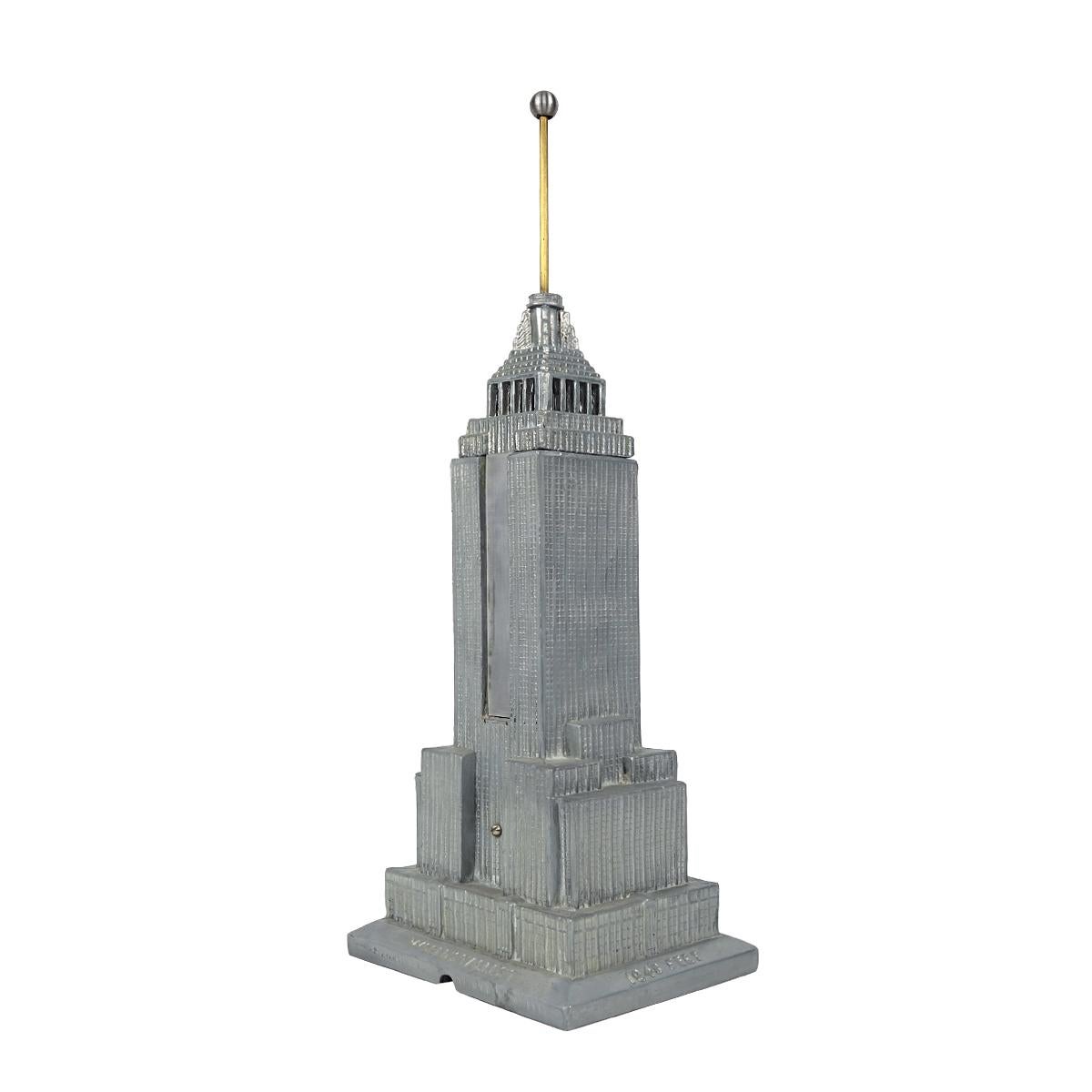 Art Deco Table Lamp by Sarsaparilla Deco Designs Model of Empire State Building For Sale