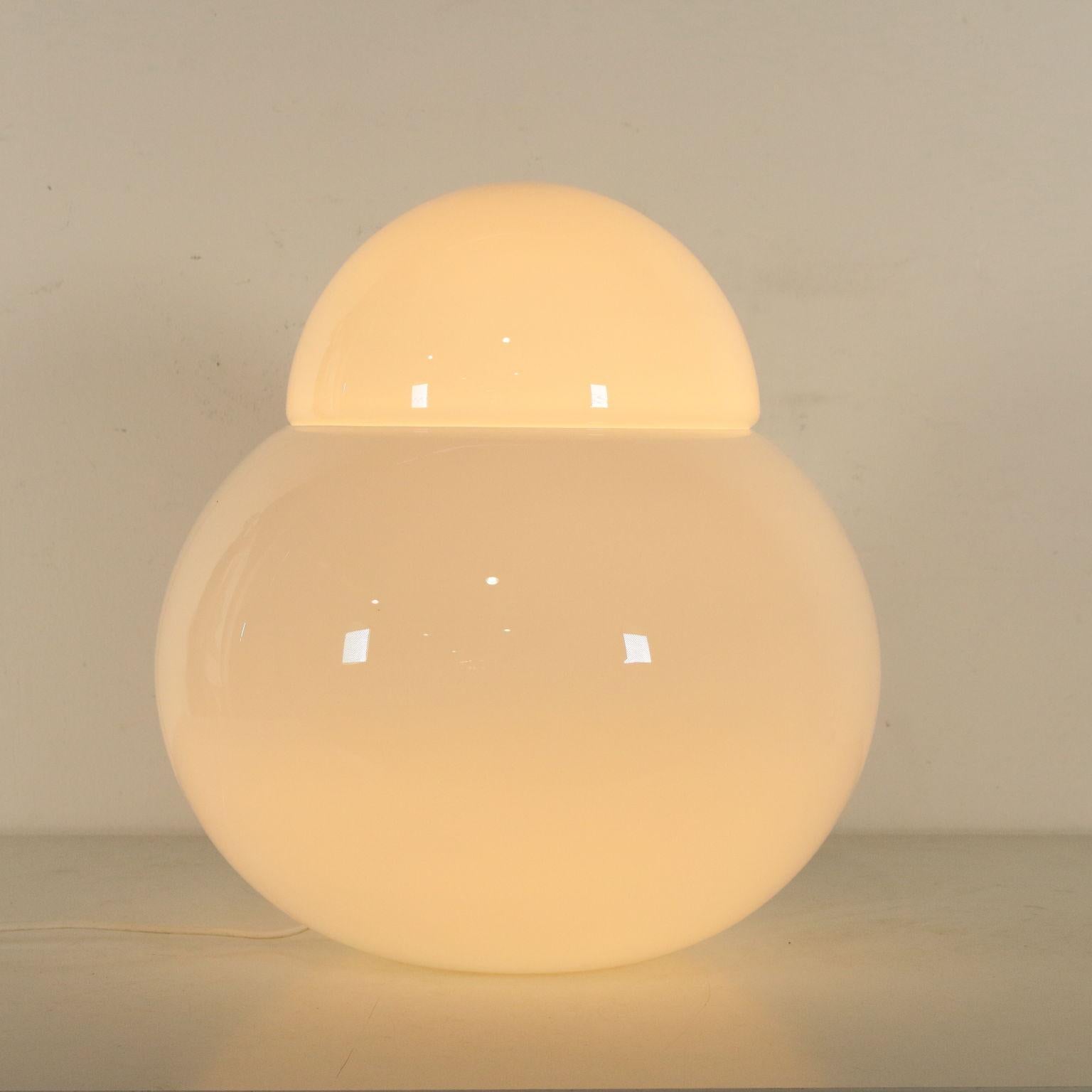 Mid-Century Modern Table Lamp by Sergio Asti for Candle Milk White Glass, 1960s-1970s