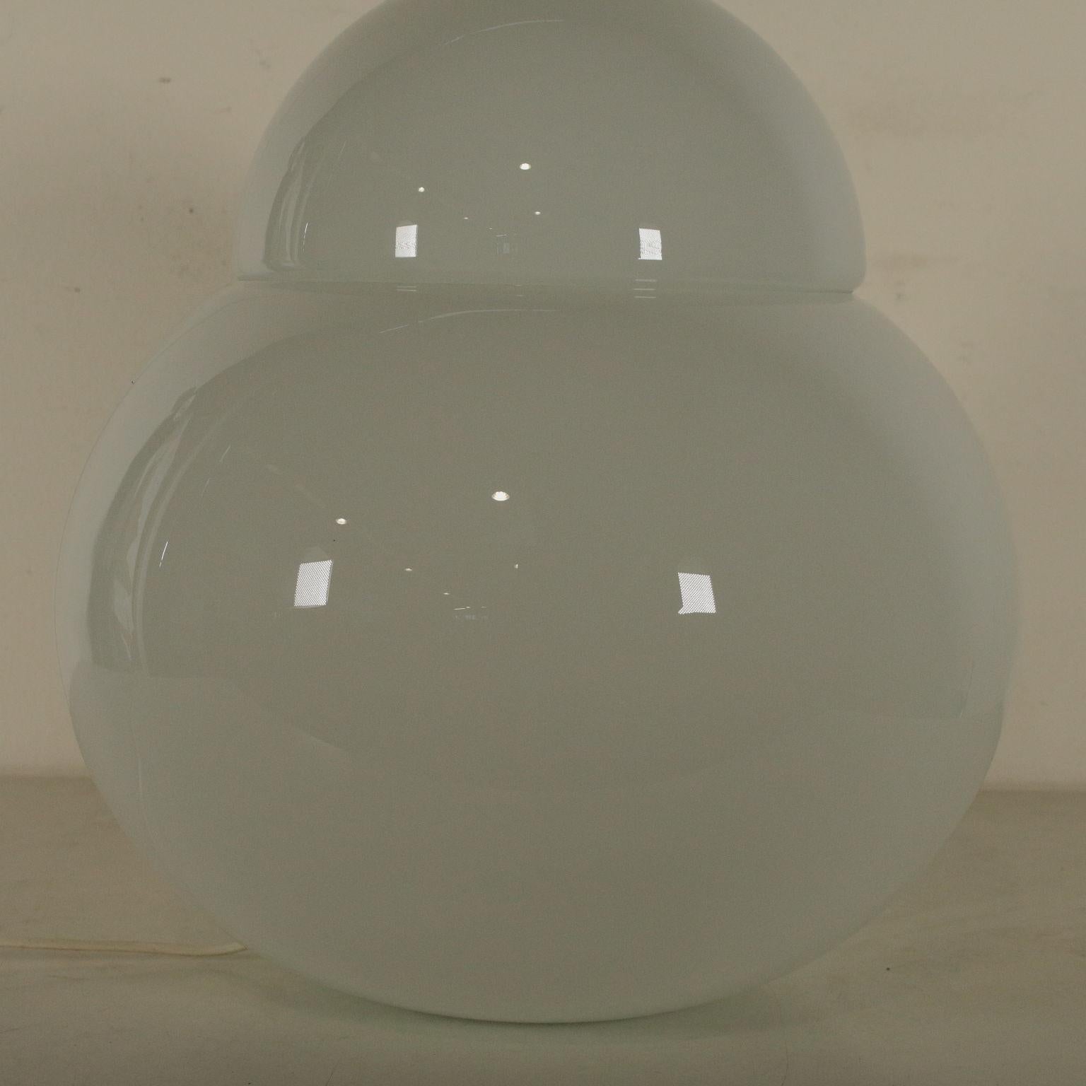 Table Lamp by Sergio Asti for Candle Milk White Glass, 1960s-1970s In Good Condition In Milano, IT