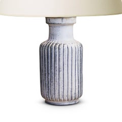 Table Lamp by Svend Hammershøi with Pale Rose-Black Glazing