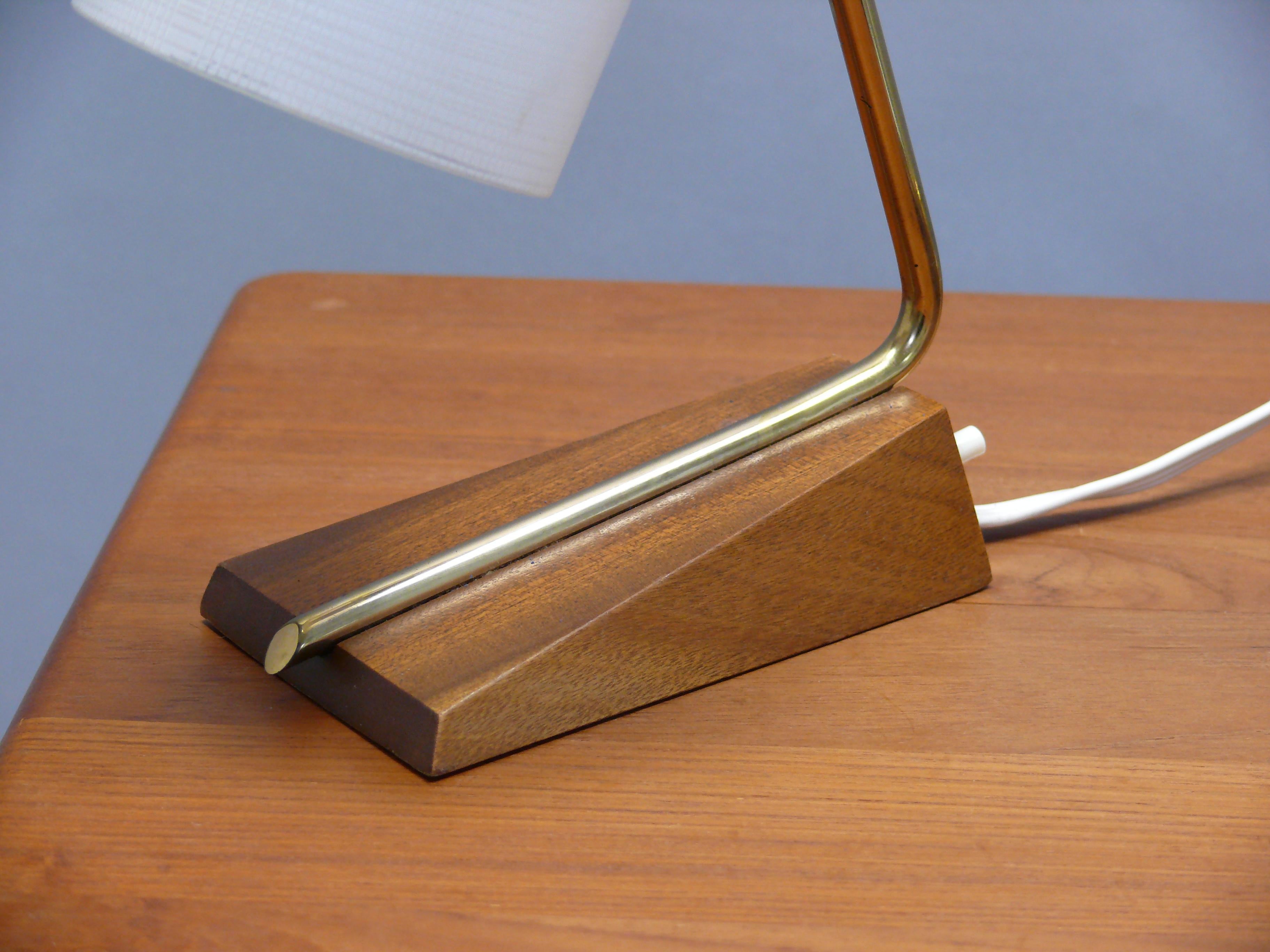 Table Lamp by TEMDE - glass, teak, brass, - Germany, 1960s 2