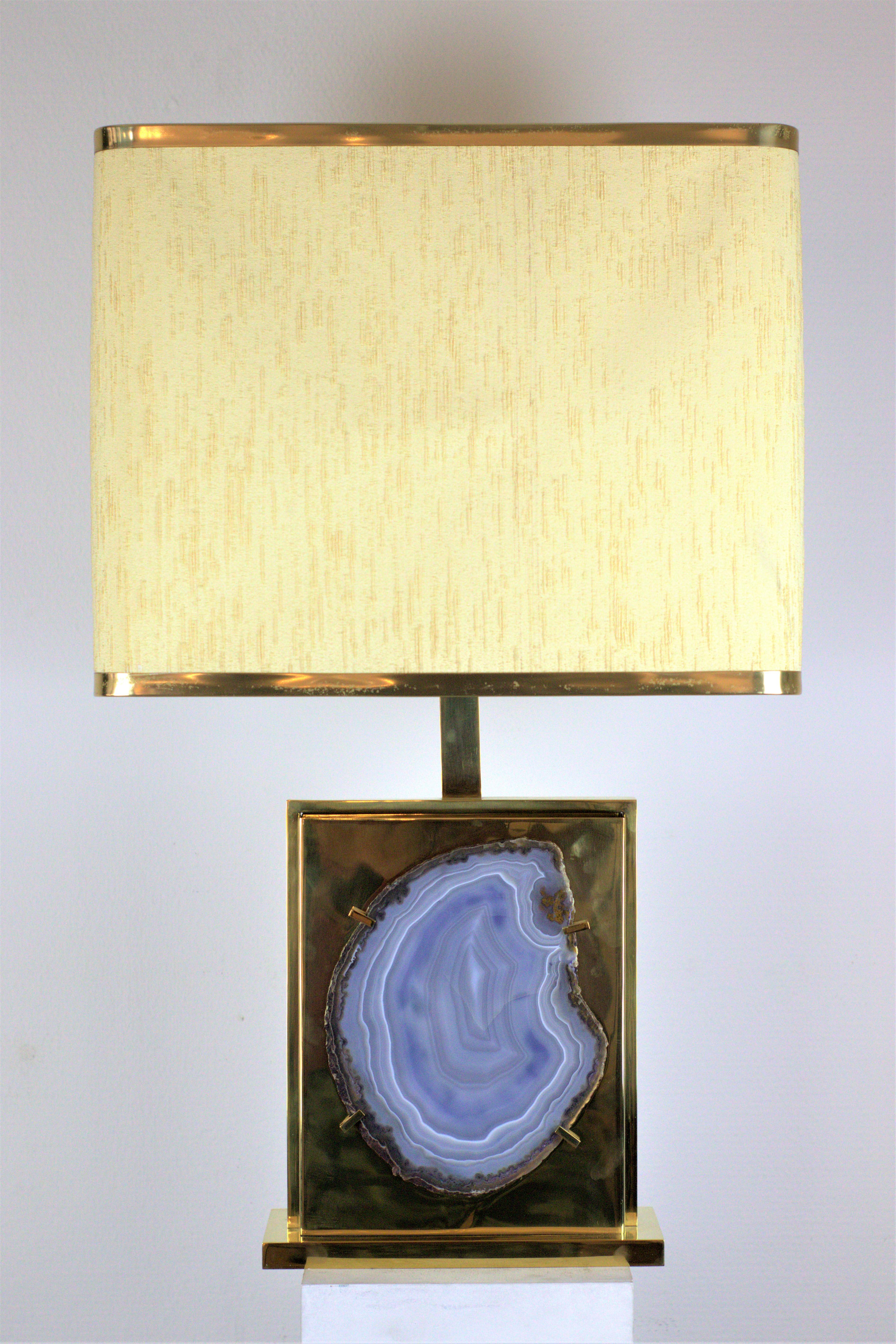 Agate Table Lamp by Willy Daro For Sale