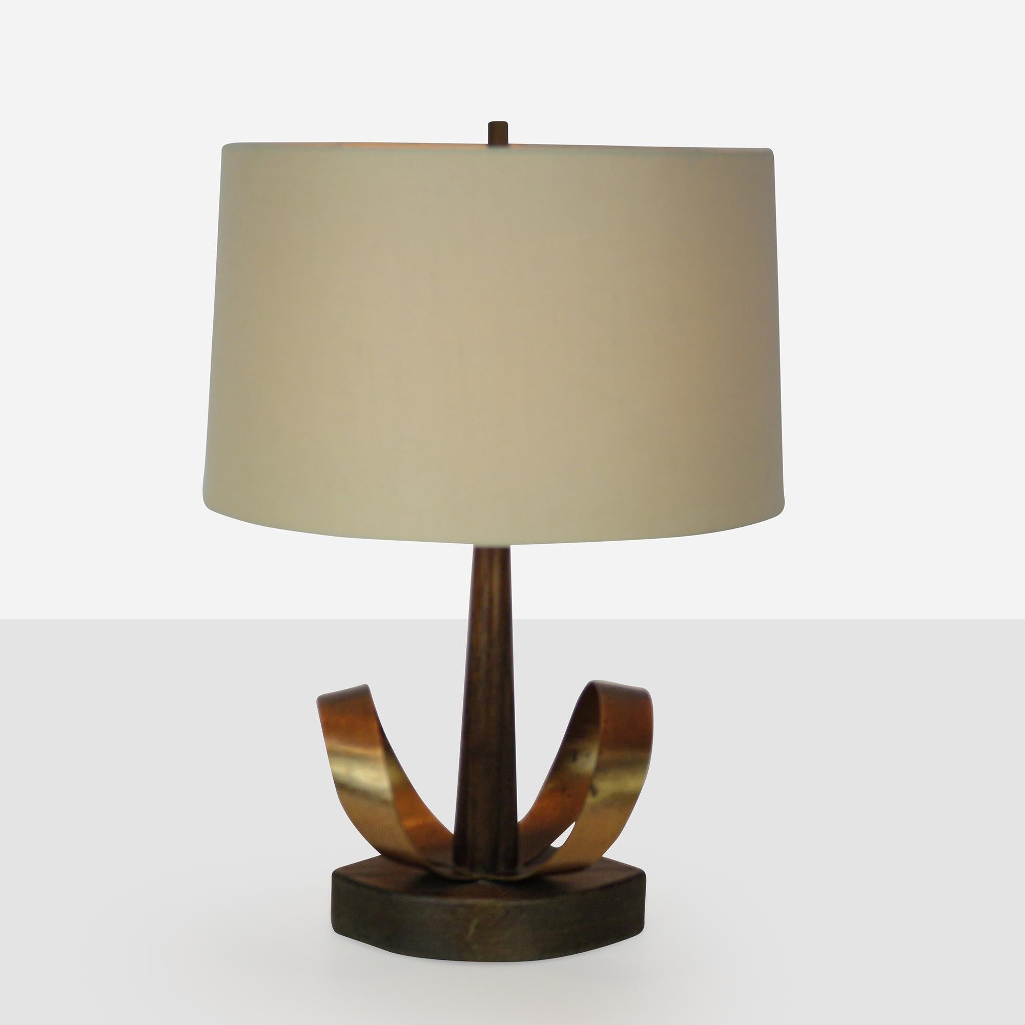 Copper Table Lamp by Yasha Heifetz For Sale