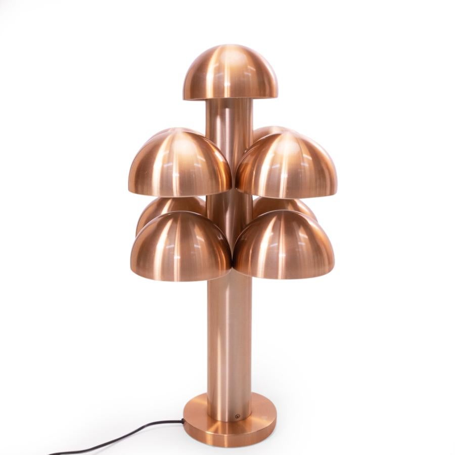 Mid-Century Modern Copper Table Lamp “Cantharelle” by RAAK, 1970s For Sale