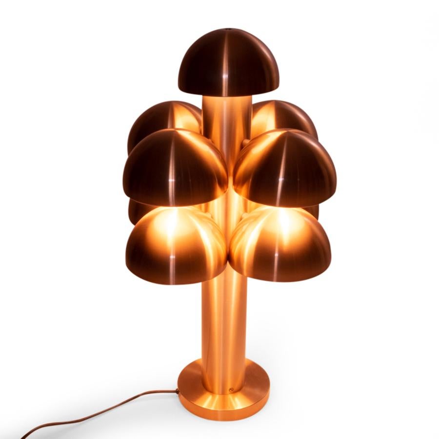 Dutch Copper Table Lamp “Cantharelle” by RAAK, 1970s For Sale