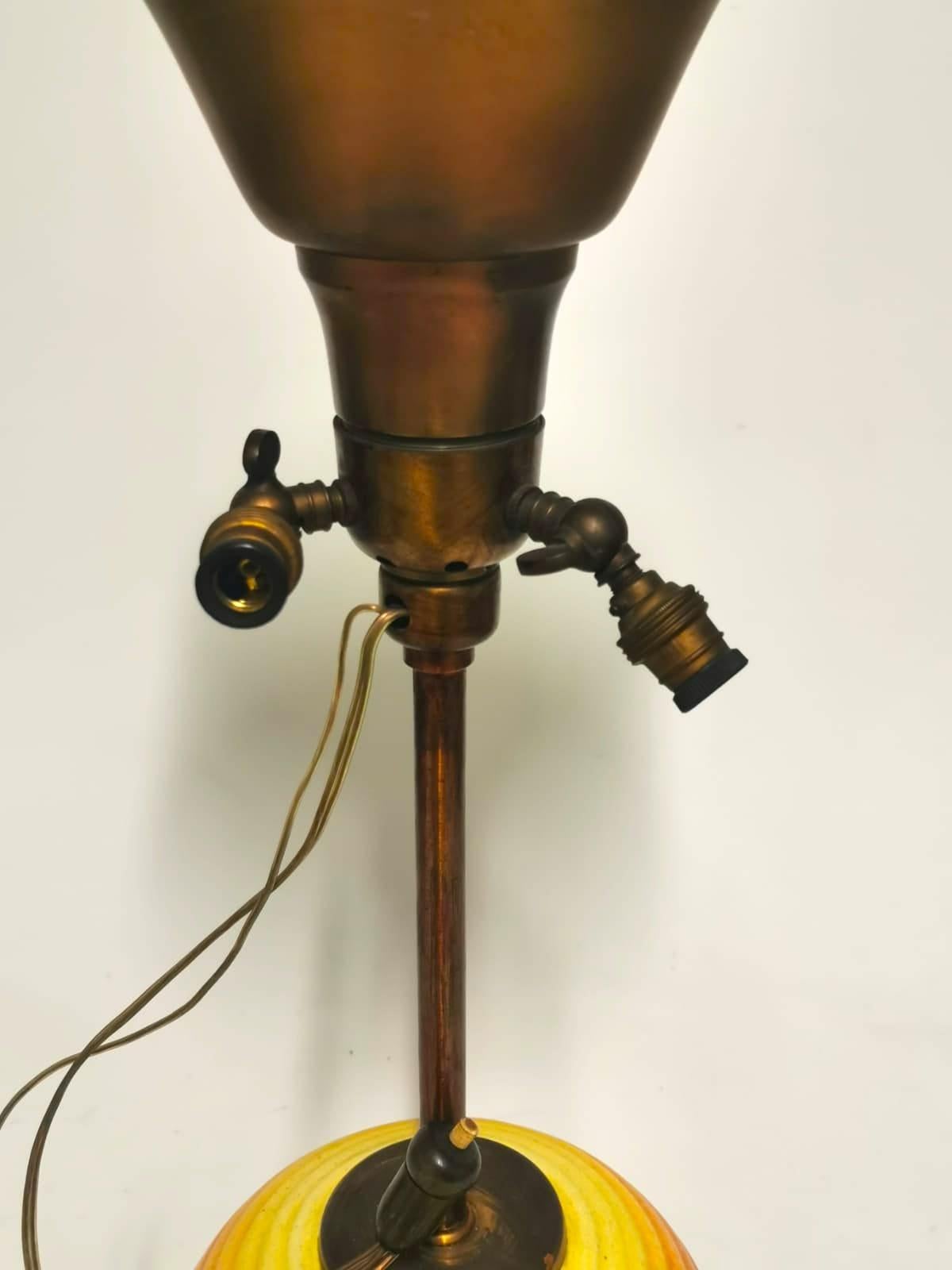 Table Lamp, Ceramic and Brass, 1930s 1