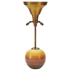 Table Lamp, Ceramic and Brass, 1930s