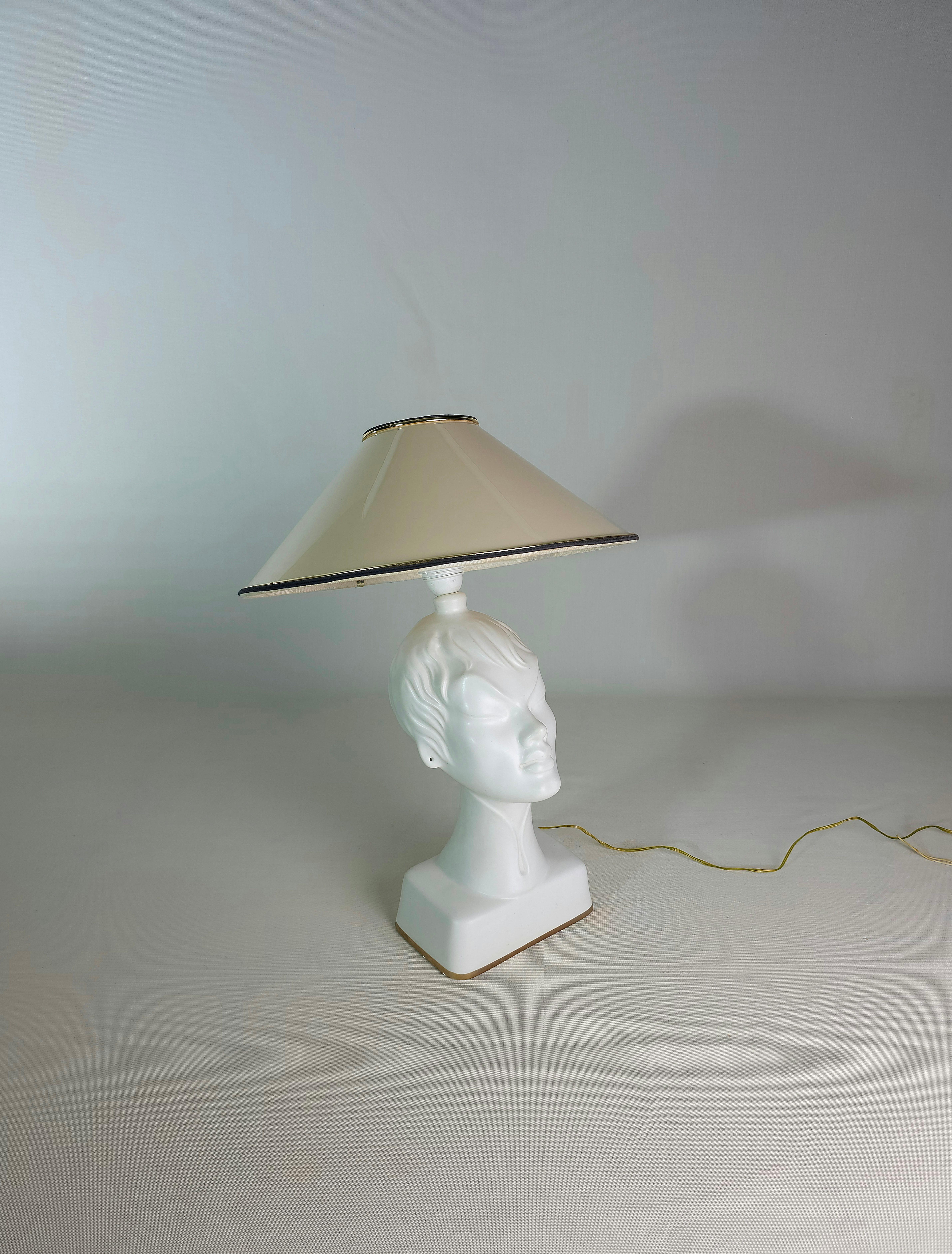 Tischlampe Keramik Kunststoff Material Sicas Midcentury Modern Italienisches Design 1960er Jahre im Angebot 5