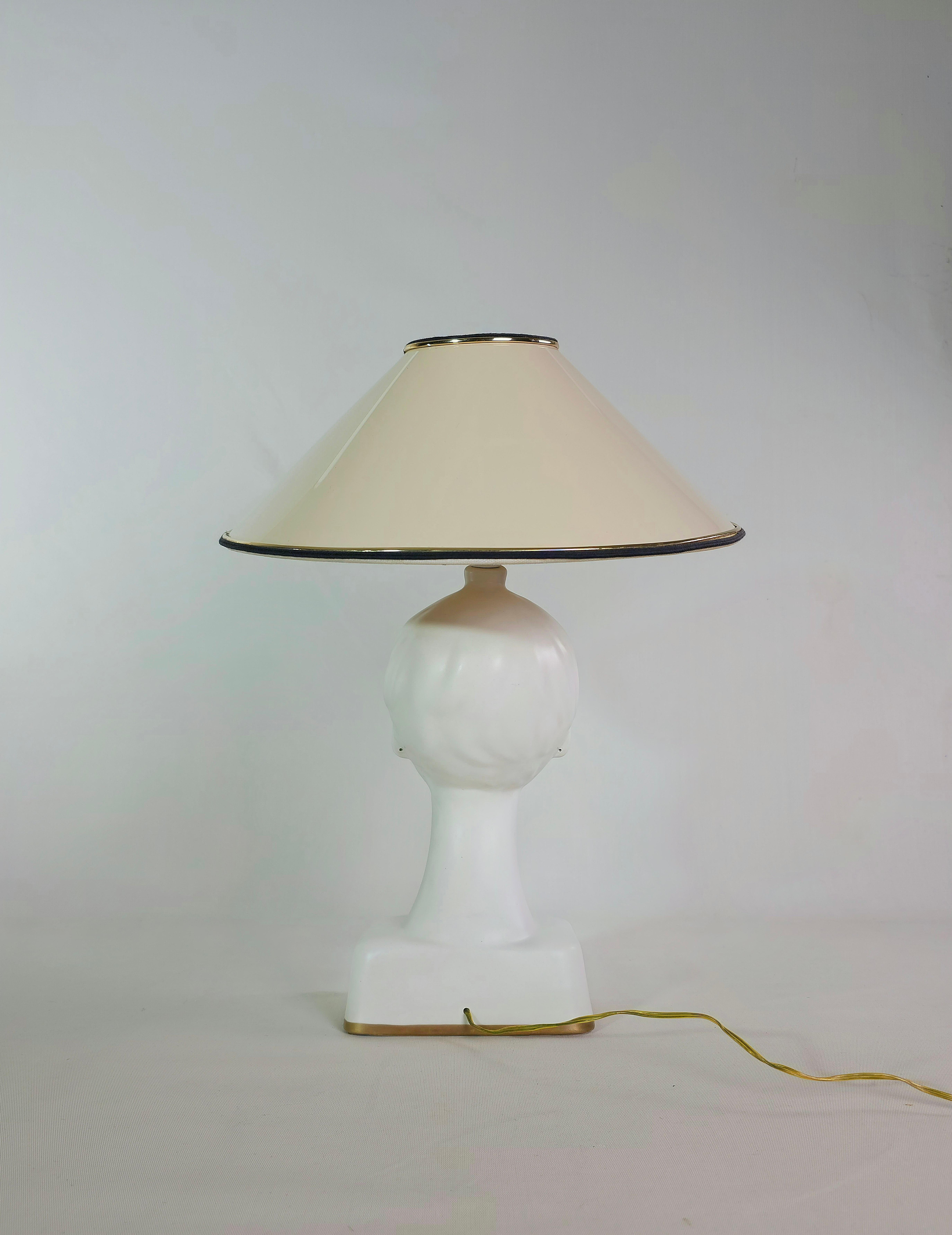Tischlampe Keramik Kunststoff Material Sicas Midcentury Modern Italienisches Design 1960er Jahre im Angebot 9