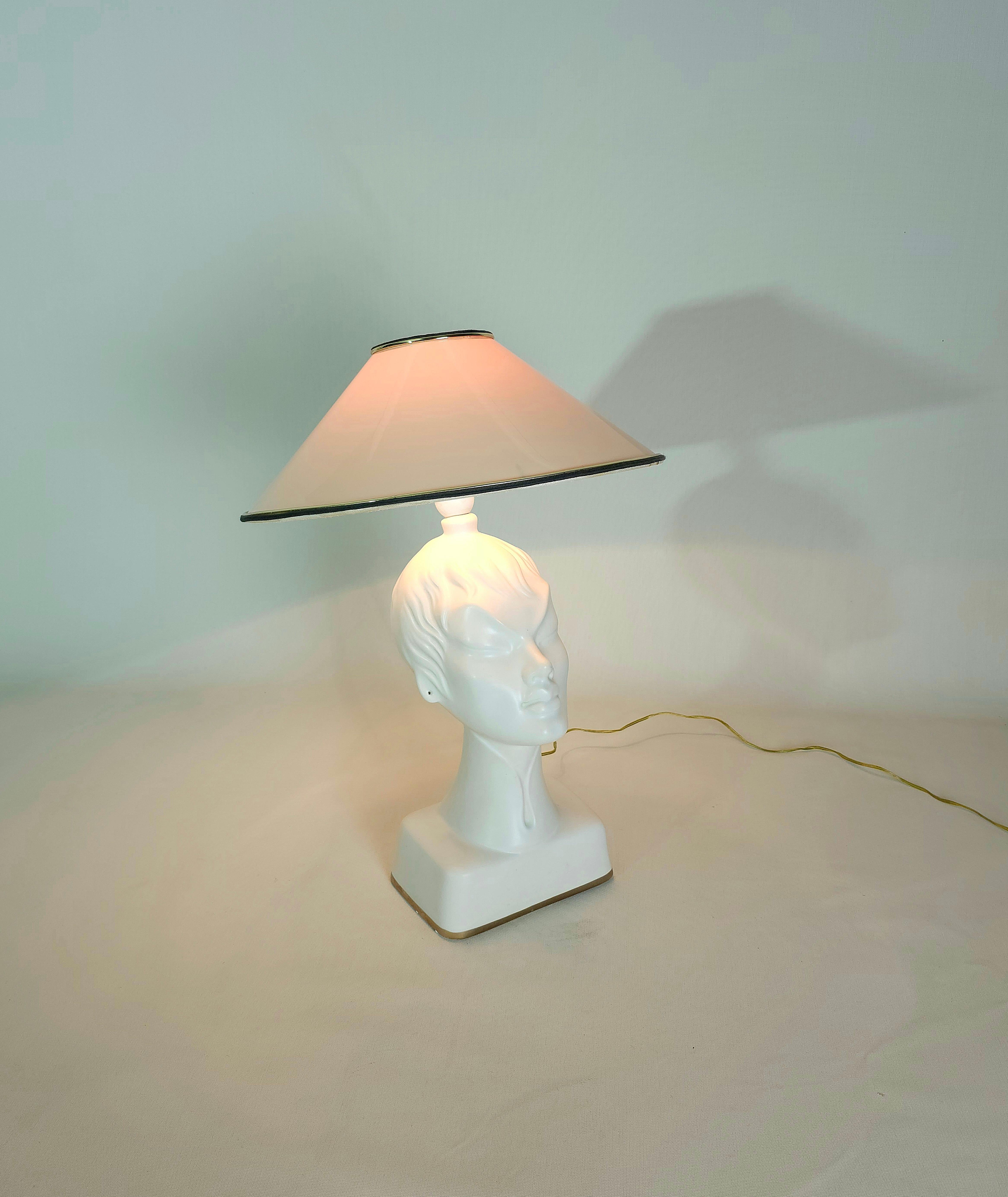 Table Lamp Ceramic Plastic Material Sicas Midcentury Modern Italian Design 1960s In Good Condition For Sale In Palermo, IT