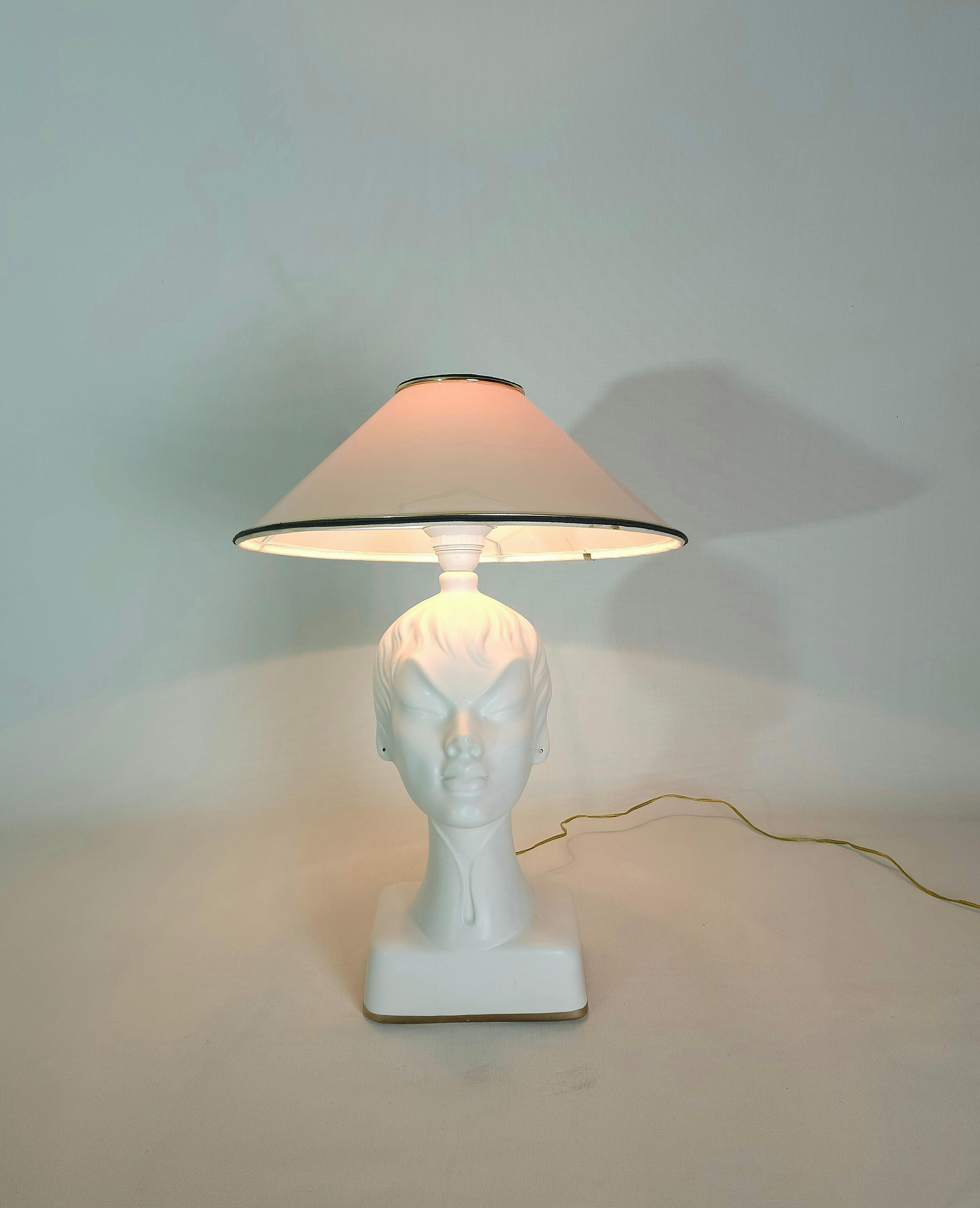 Tischlampe Keramik Kunststoff Material Sicas Midcentury Modern Italienisches Design 1960er Jahre im Angebot 4