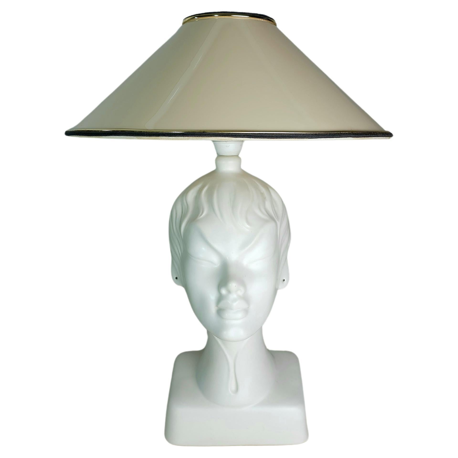 Table Lamp Ceramic Plastic Material Sicas Midcentury Modern Italian Design 1960s