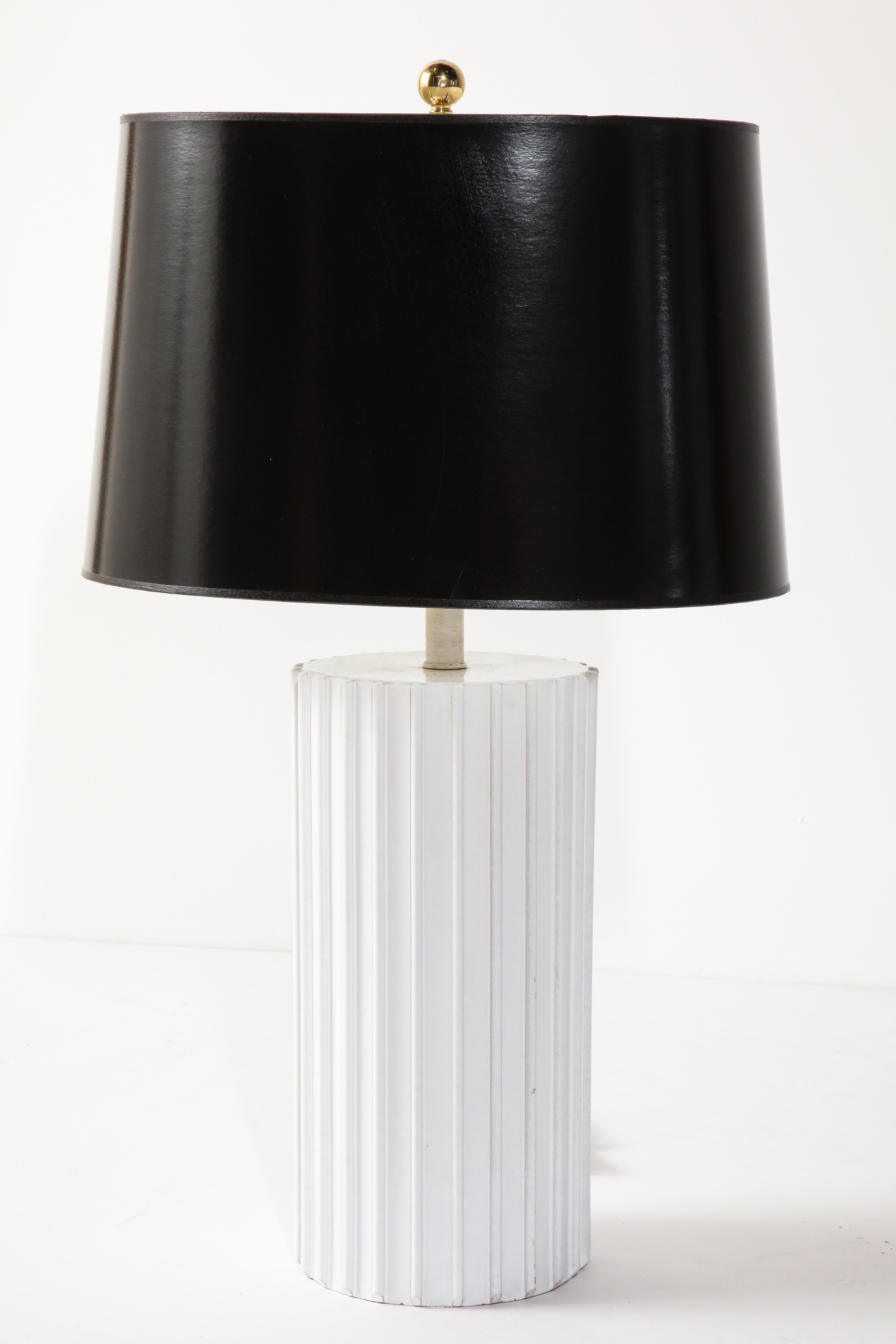 Decorative white ceramic lamp base is 15.5