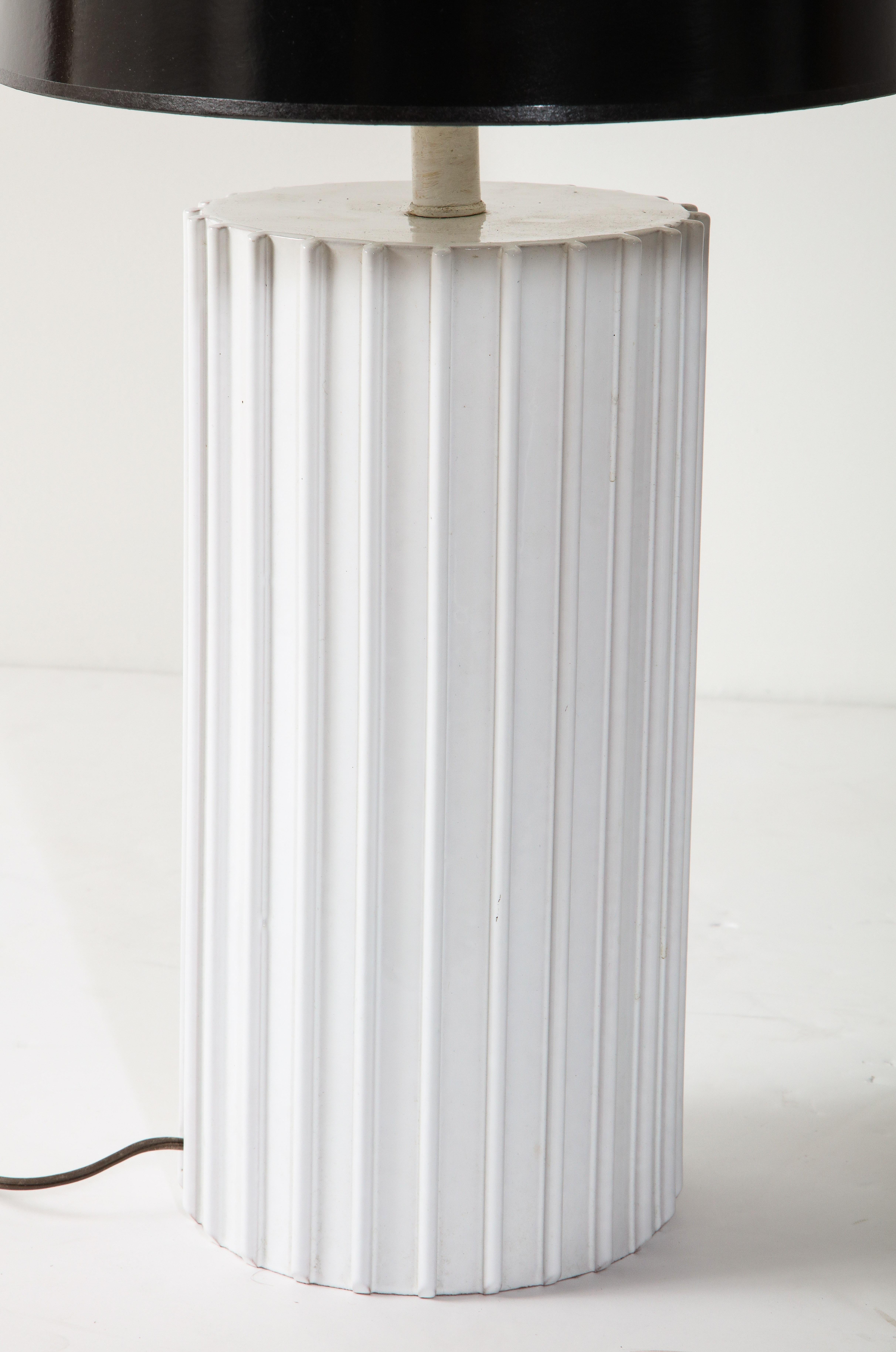 Table Lamp, Ceramic, White, Midcentury, Tall White Ceramic Lamp, C 1960, Lamp For Sale 2